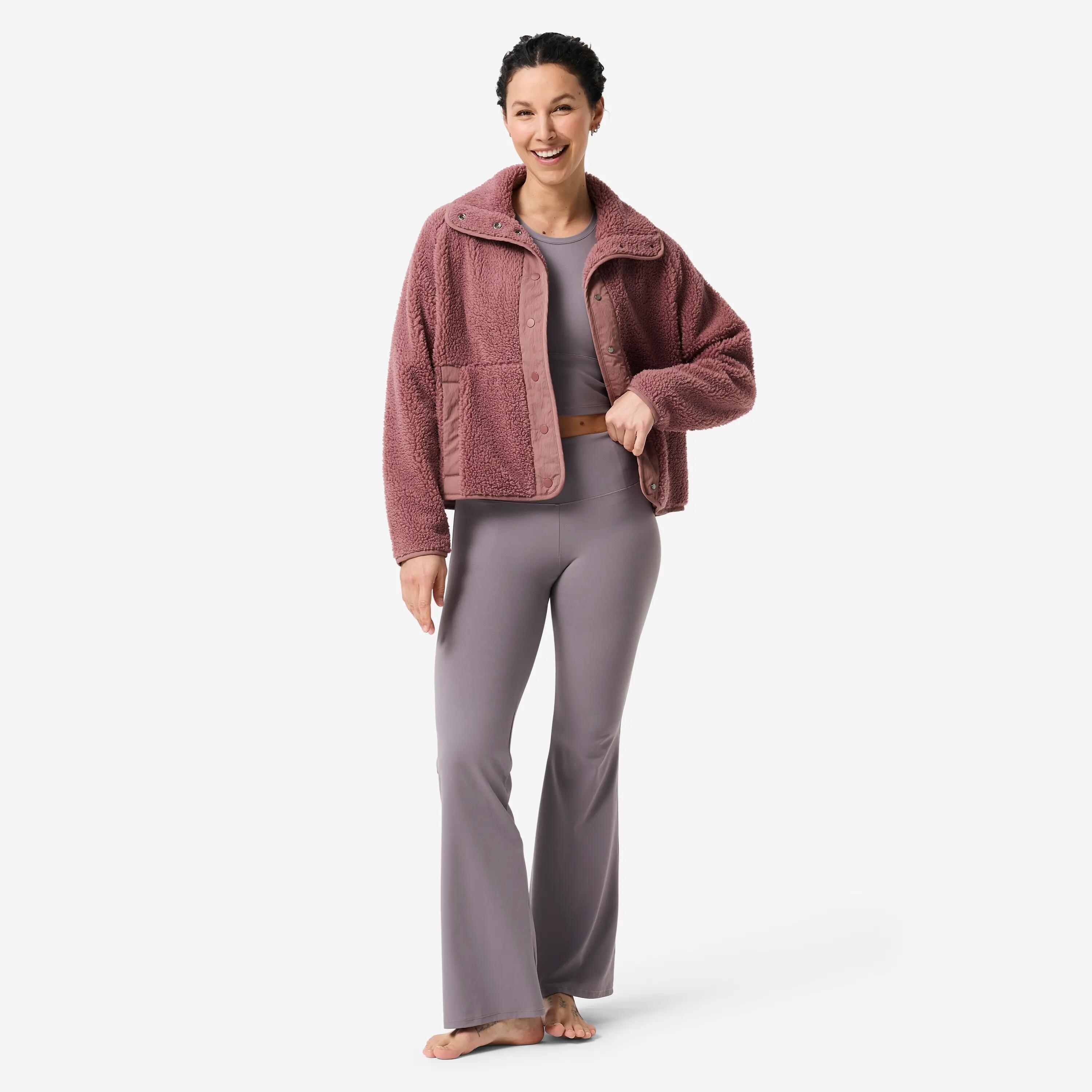 Pile sherpa donna yoga pesante rosa 7/8