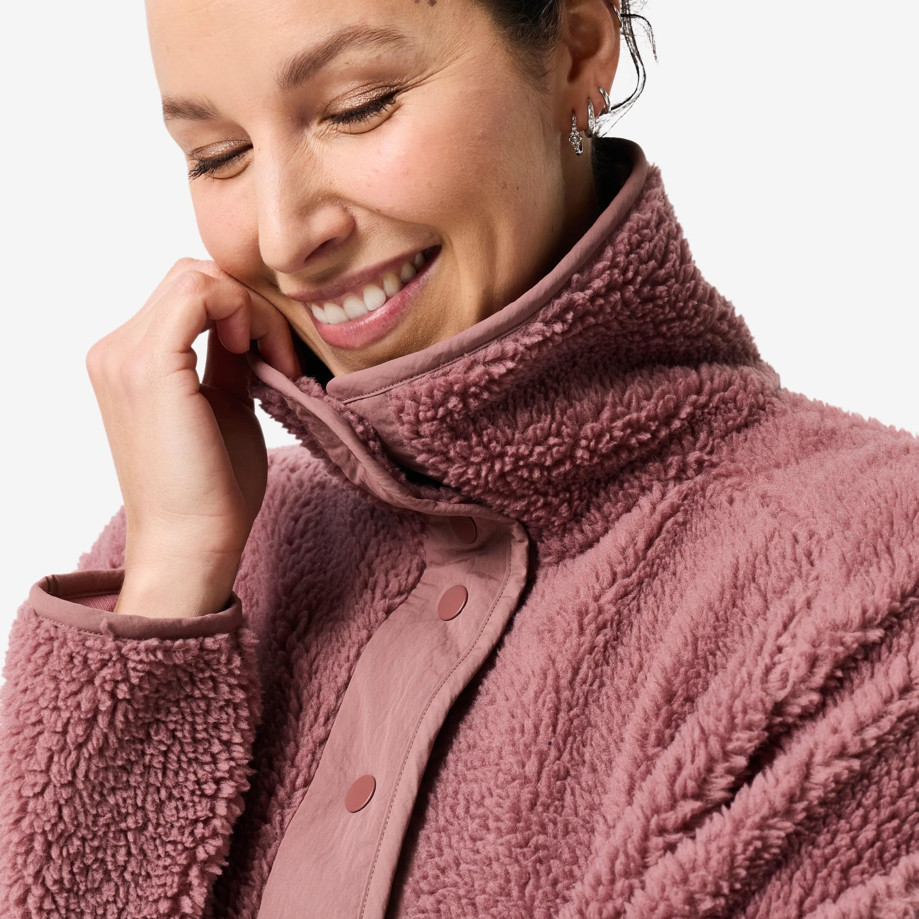 Pile sherpa donna yoga pesante rosa 3/8