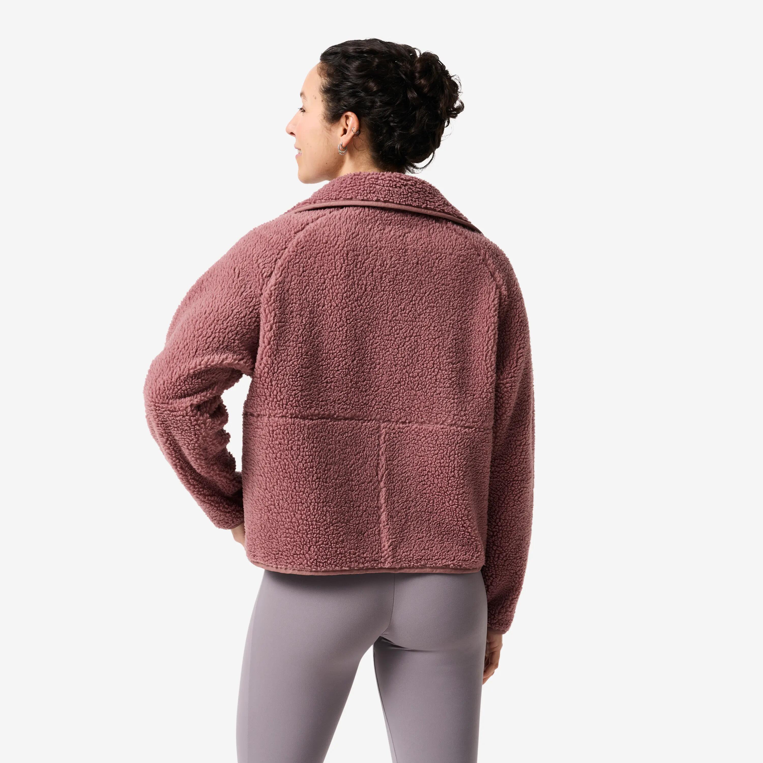 Pile sherpa donna yoga pesante rosa 4/8