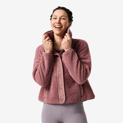 Polaire sherpa de yoga/pilates femme, noir