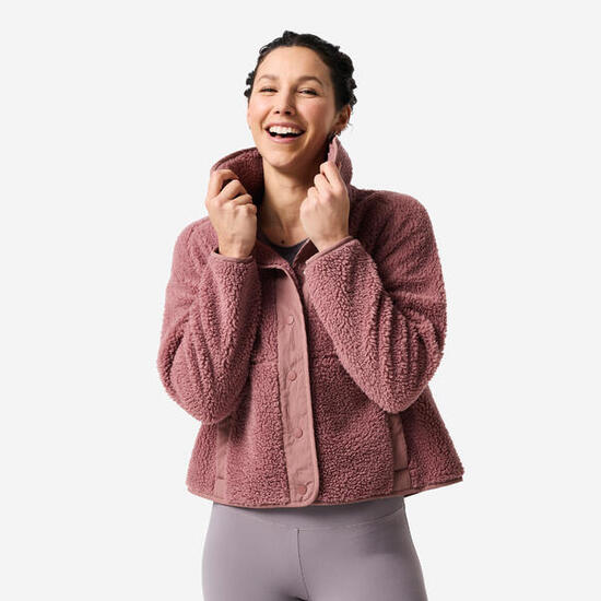 Polaire sherpa de yoga/pilates femme, rose
