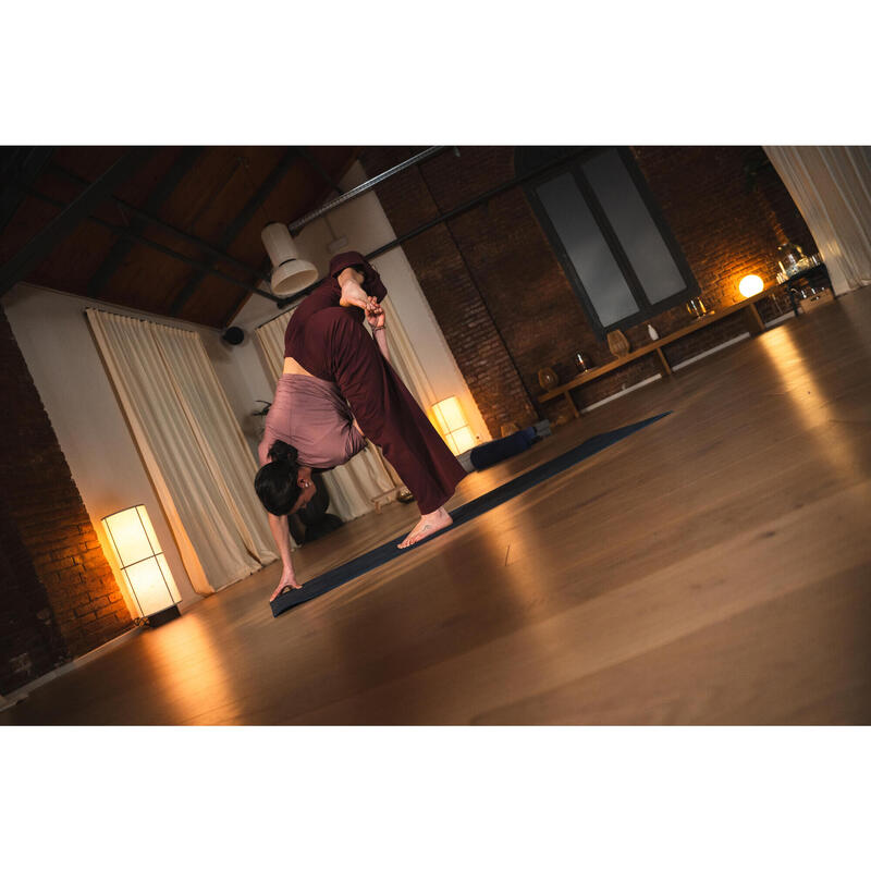 Pantaloni de yoga bumbac moale talie înaltă bordo Damă