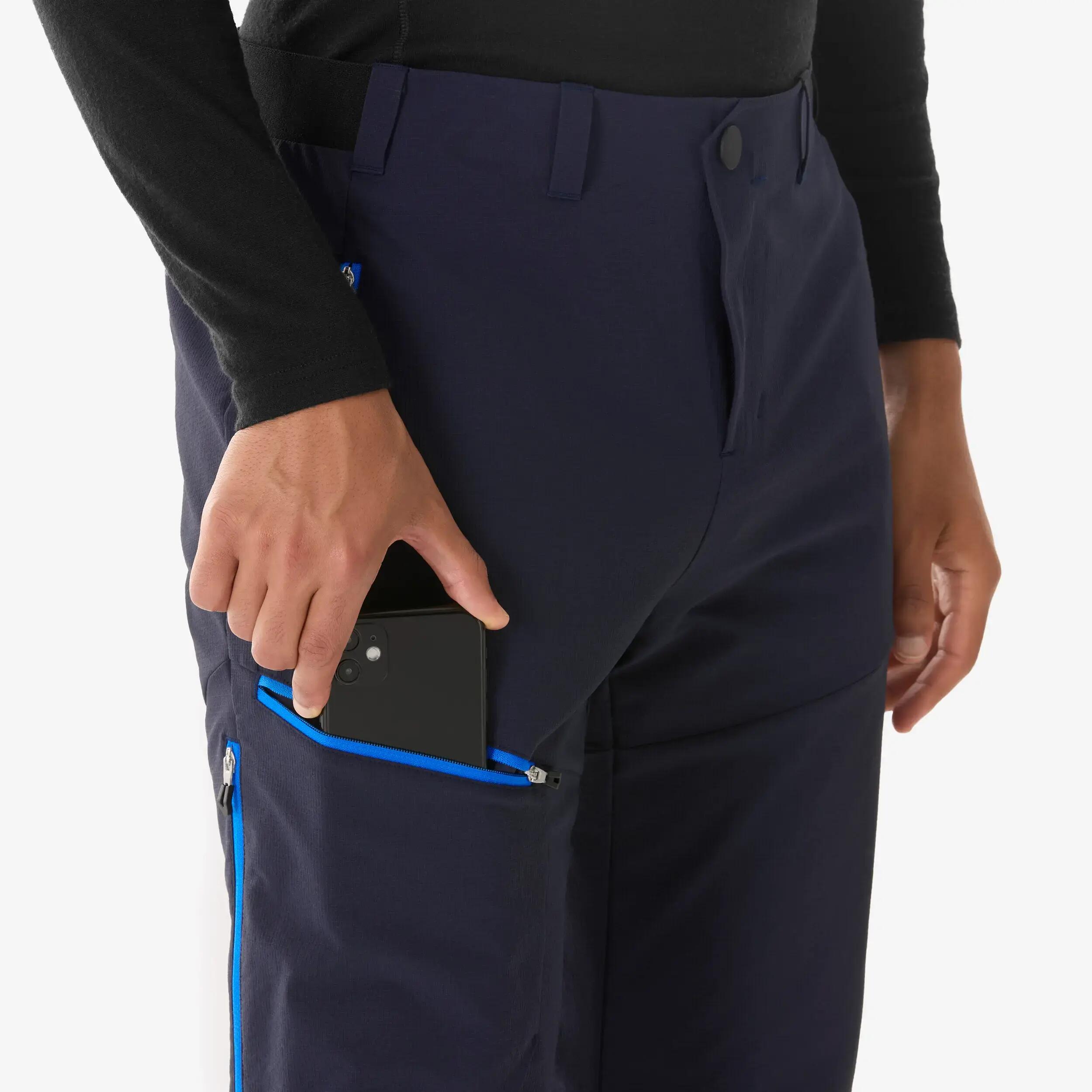 Pantalon de randonnée chaud et déperlant homme, SH900 bleu 13/14
