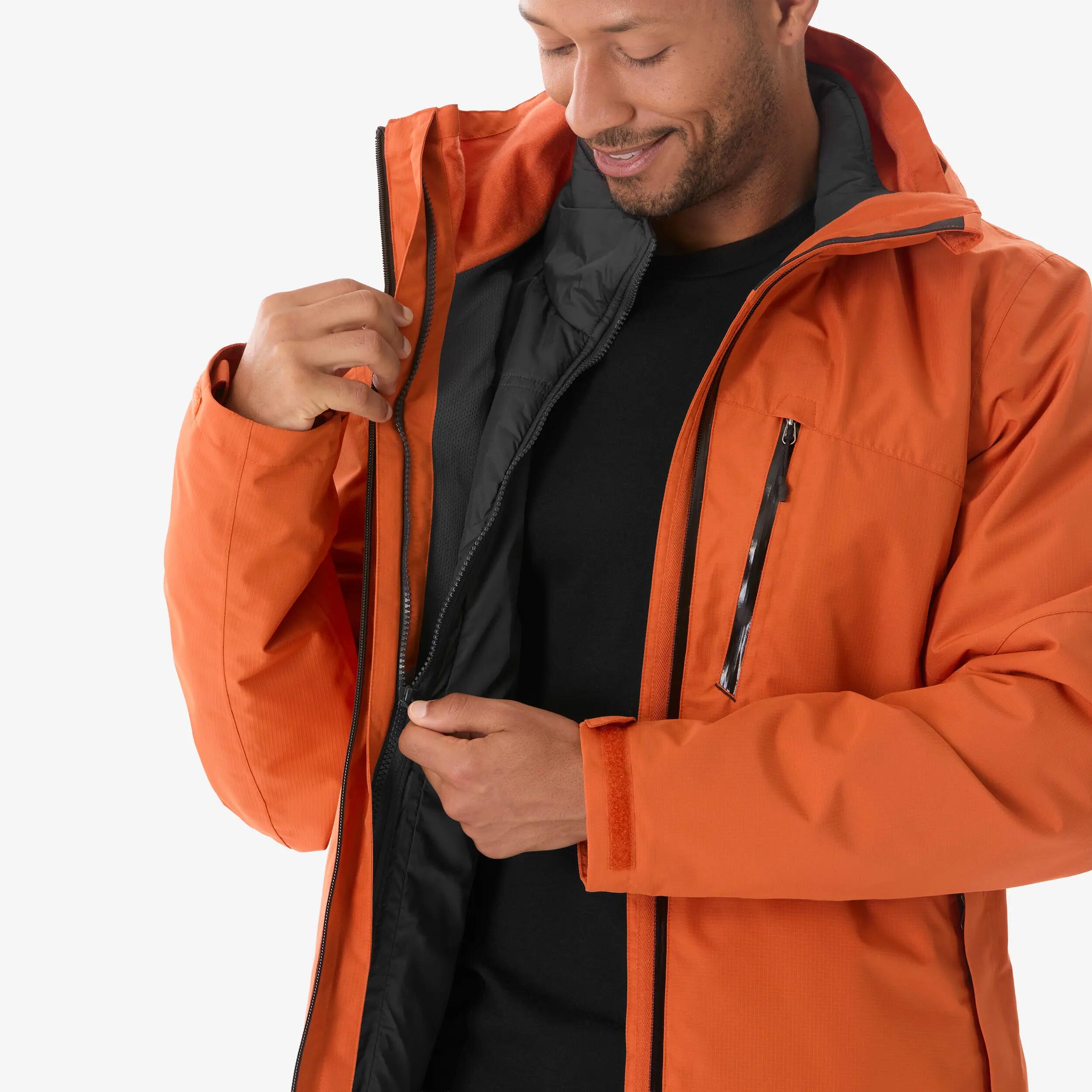 Men Waterproof Warm Modular 3-in-1 Jacket -10°C Orange -  3