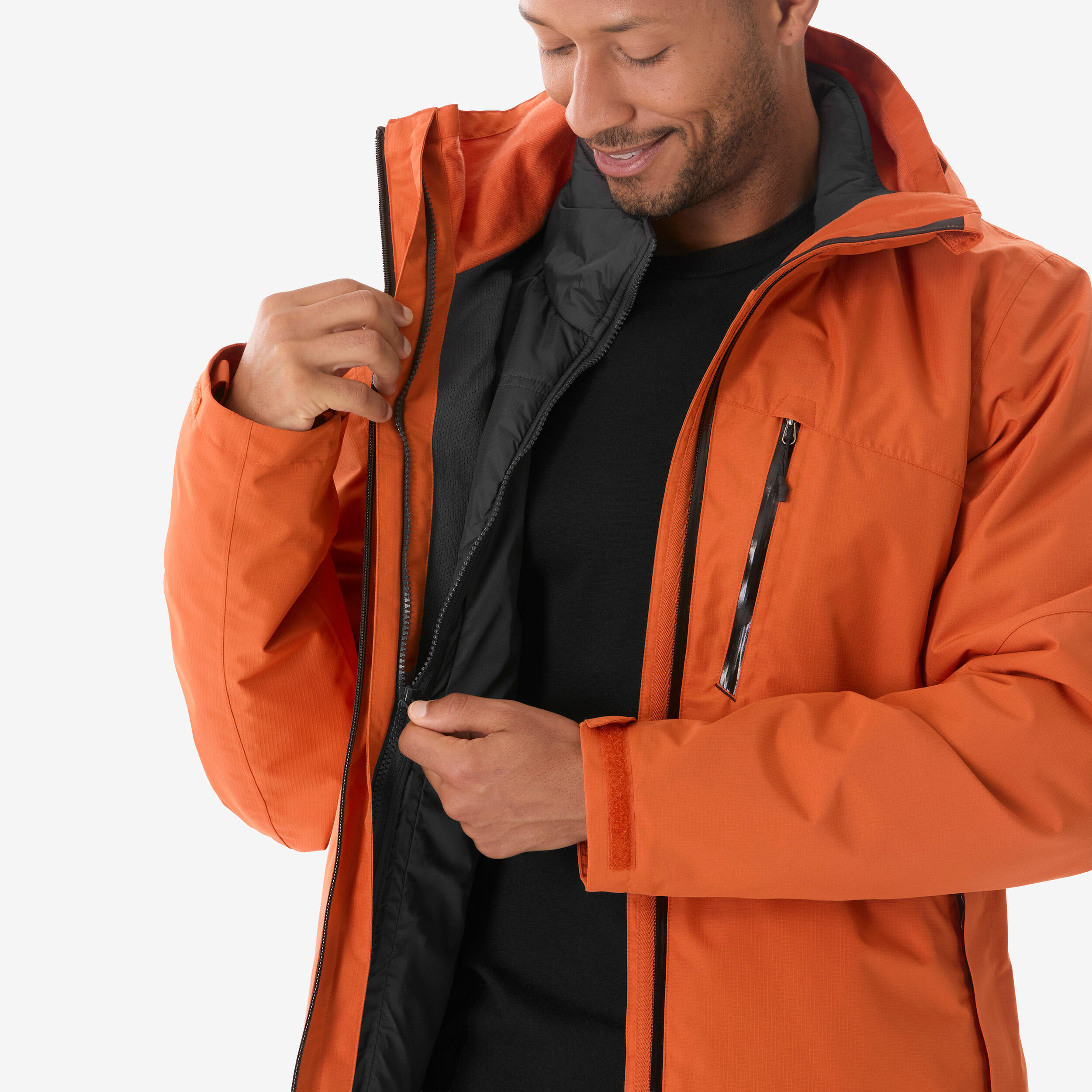 Veste 3en1 de randonnée -10°C imperméable homme, MH500 orange 3/17