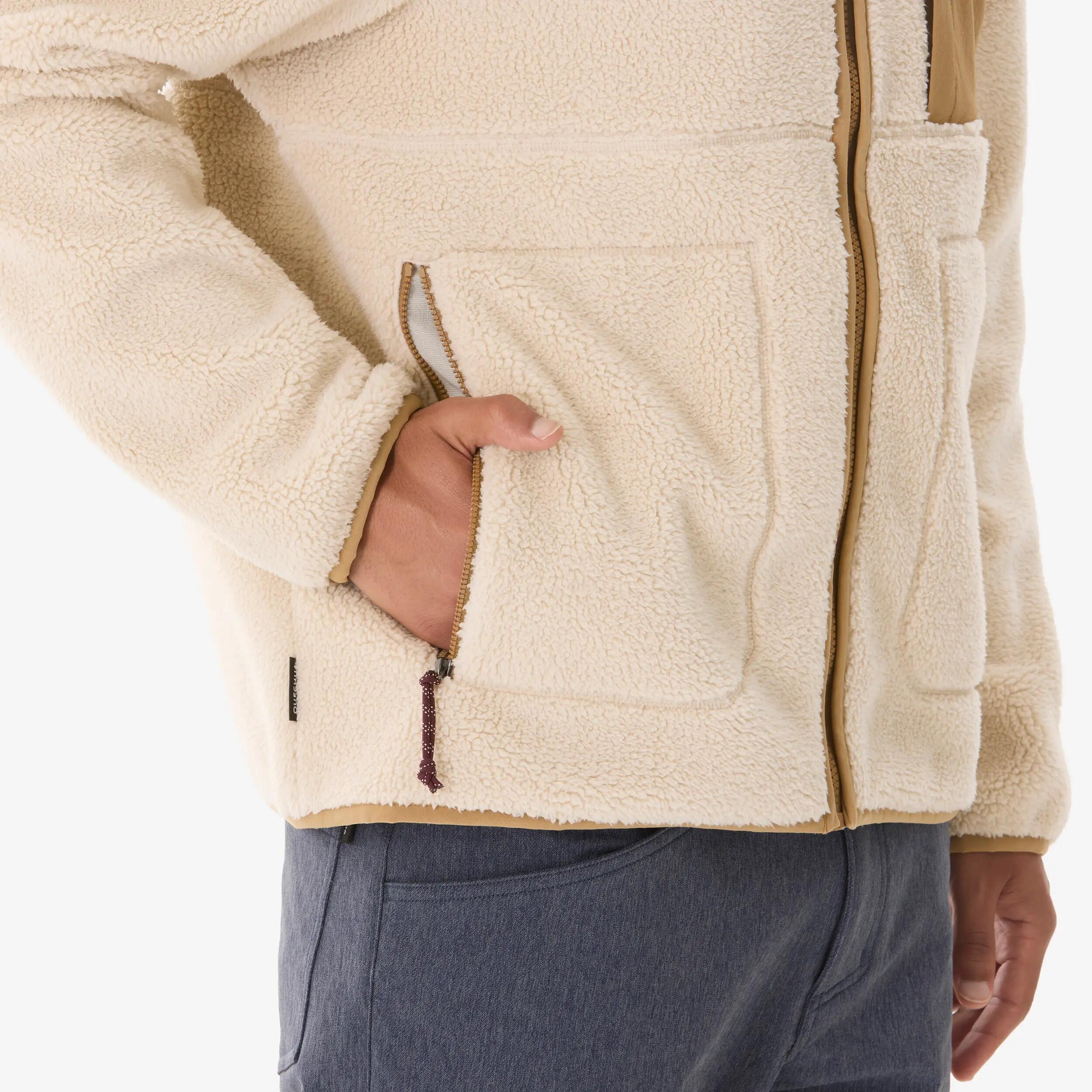Men’s hiking fleece, Sherpa MH500 Beige -  4