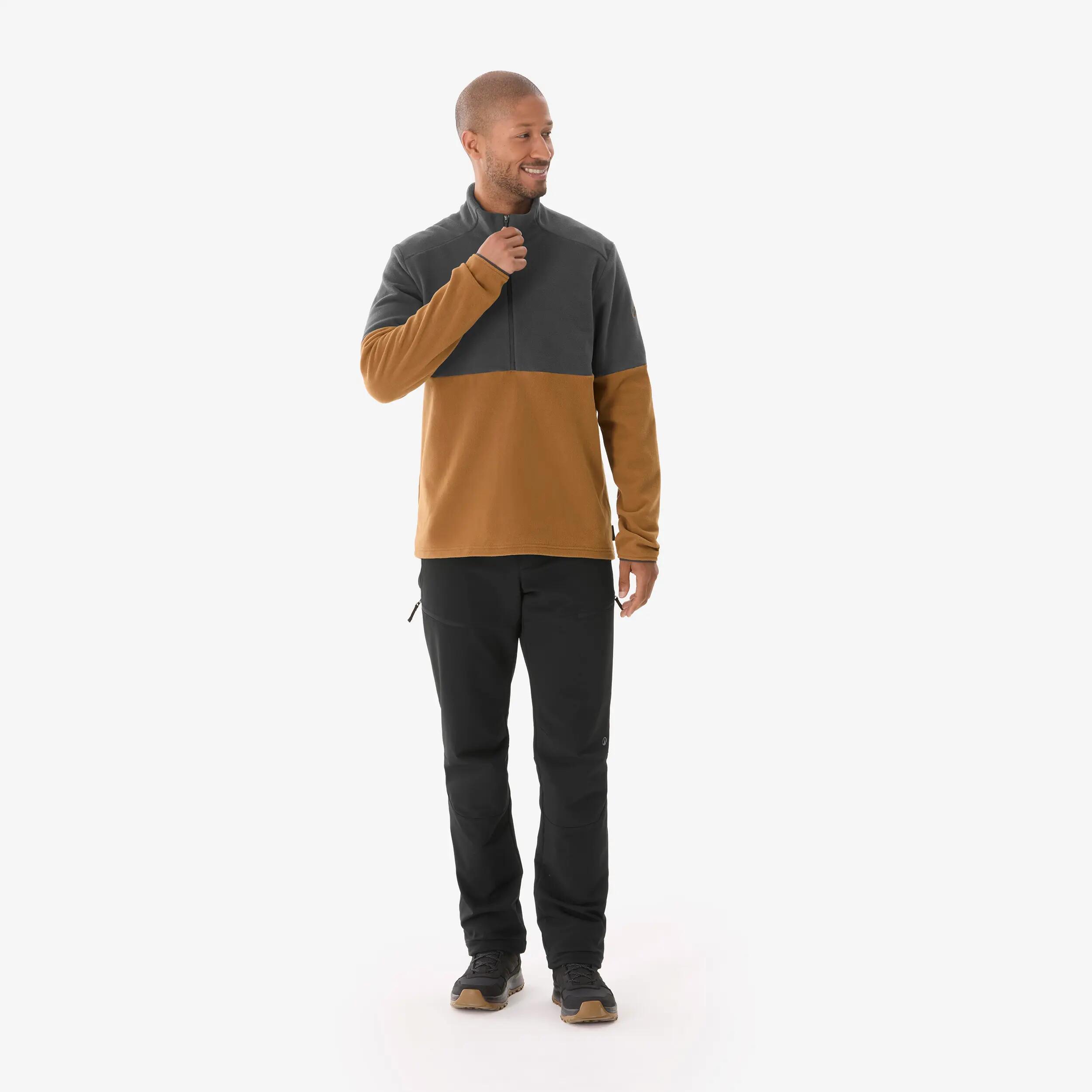 Men’s mountain hiking fleece jacket, MH500 half-zip -  2