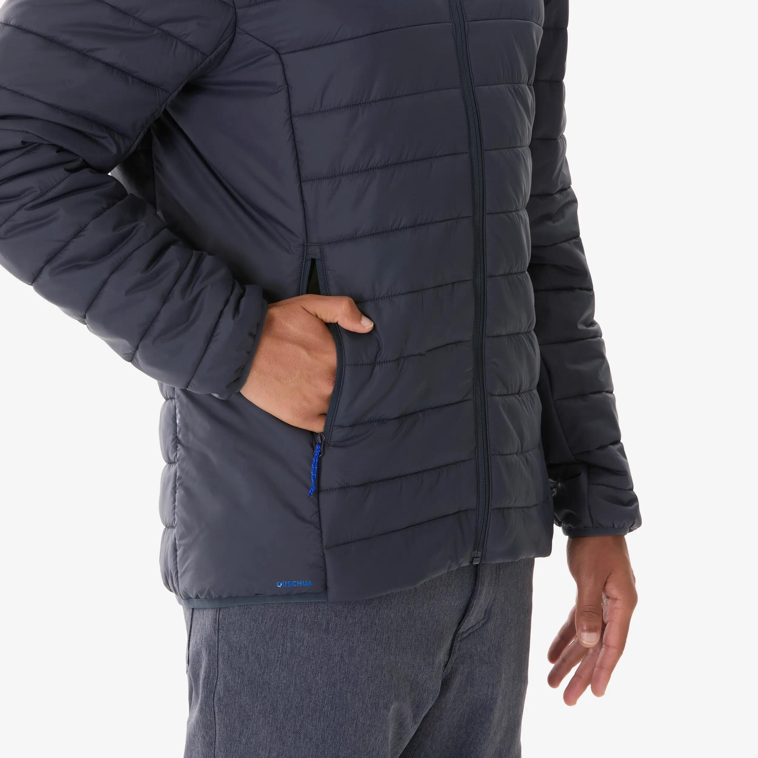 Men’s hiking puffer jacket, MH500 Blue -  5