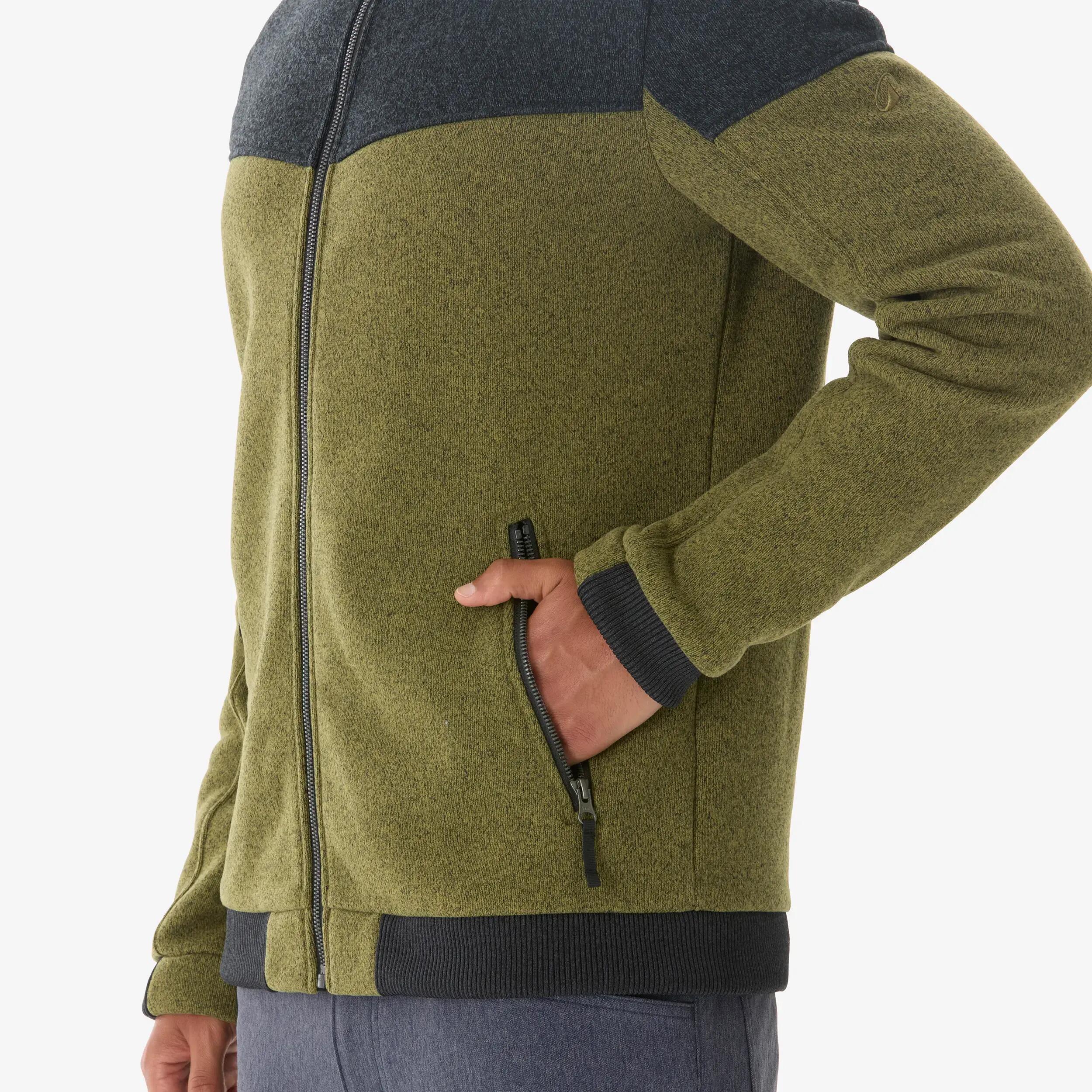 Men’s warm hiking fleece jacket, NH100 - Green -  5