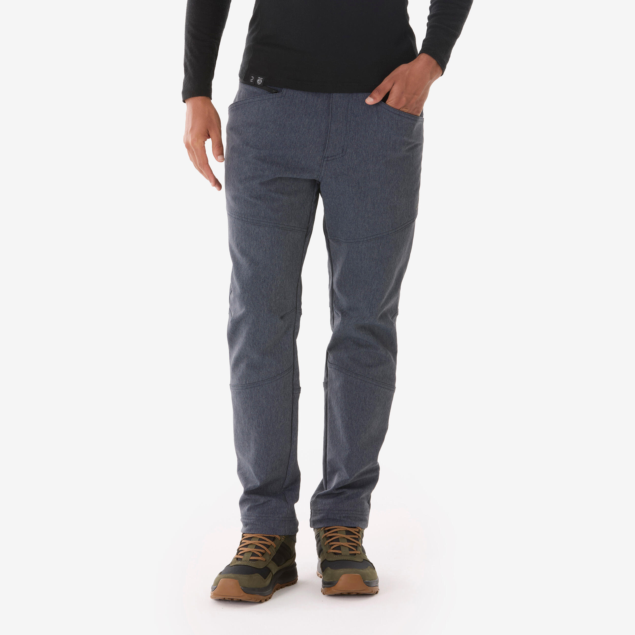 Pantaloni de drumeție 0° din denim elastic NH500 albastru, bărbați