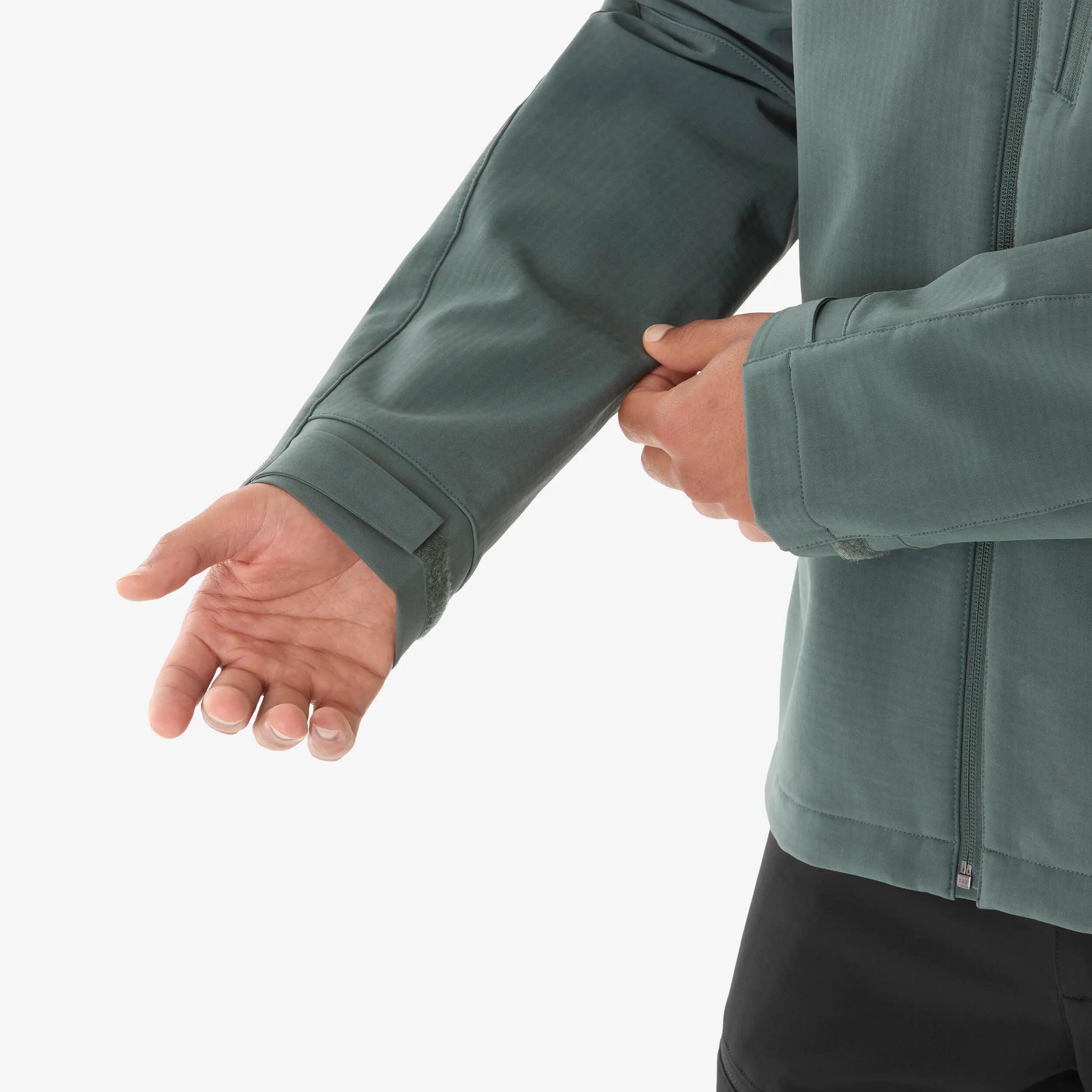 Veste de trek coupe-vent softshell homme MT500 vert fumé 11/12
