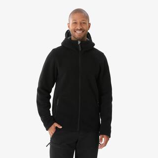 Men Hiking Extra Warm Thick Fleece Jacket Black SH500