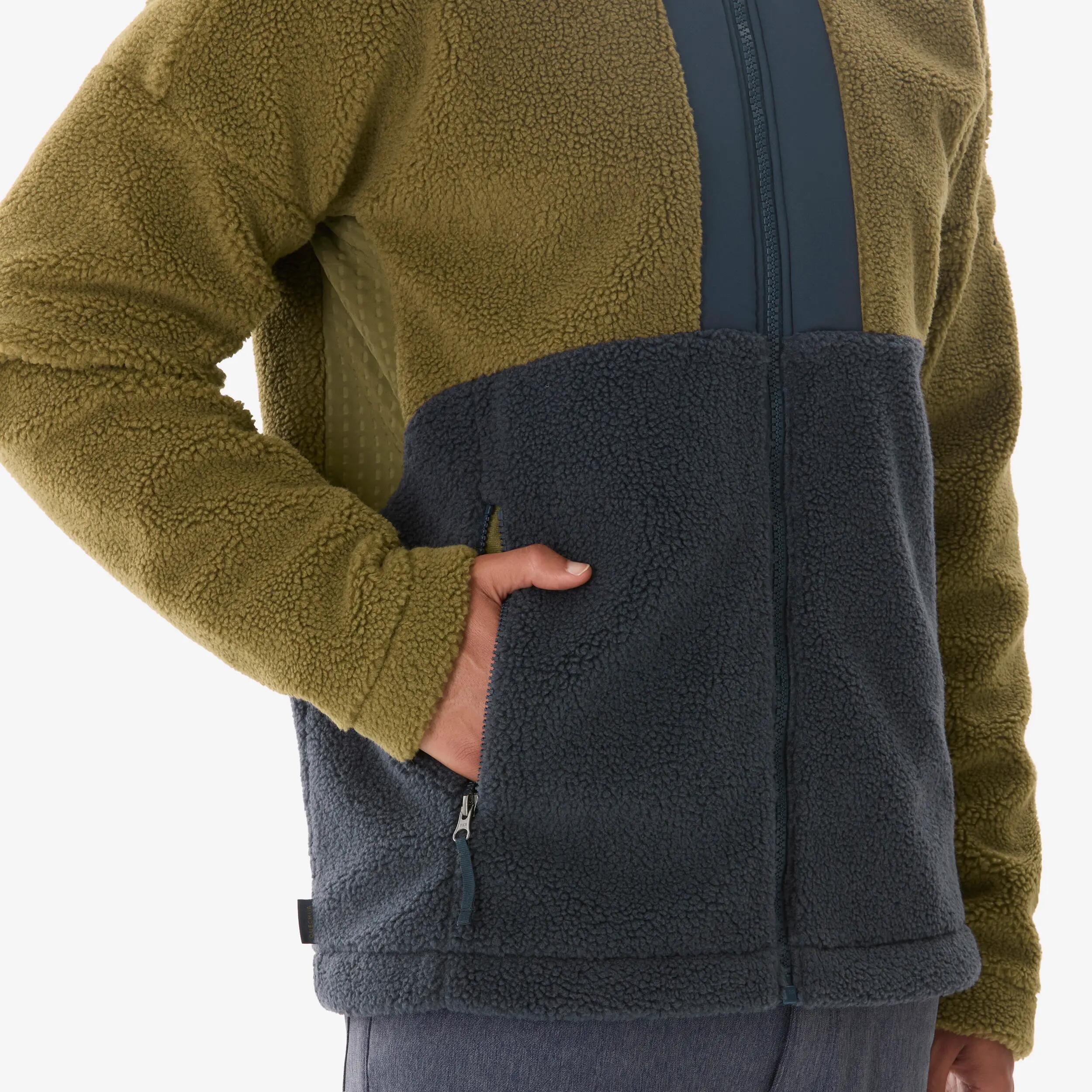 Men’s warm fleece Sherpa hiking jacket, SH900 - Green -  5
