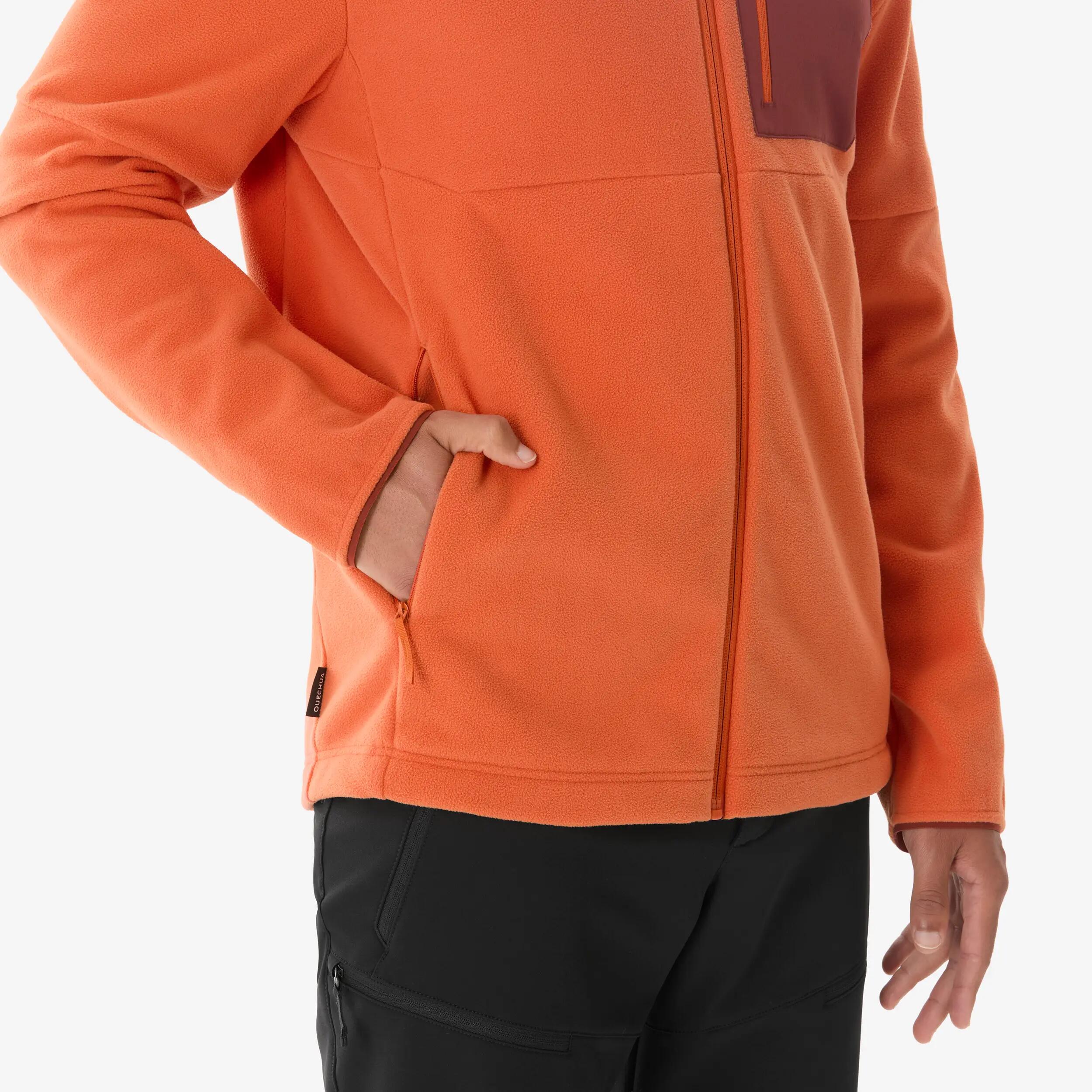 Men’s mountain hiking fleece jacket, MH500 Full-zip Pocket - Terracotta -  4