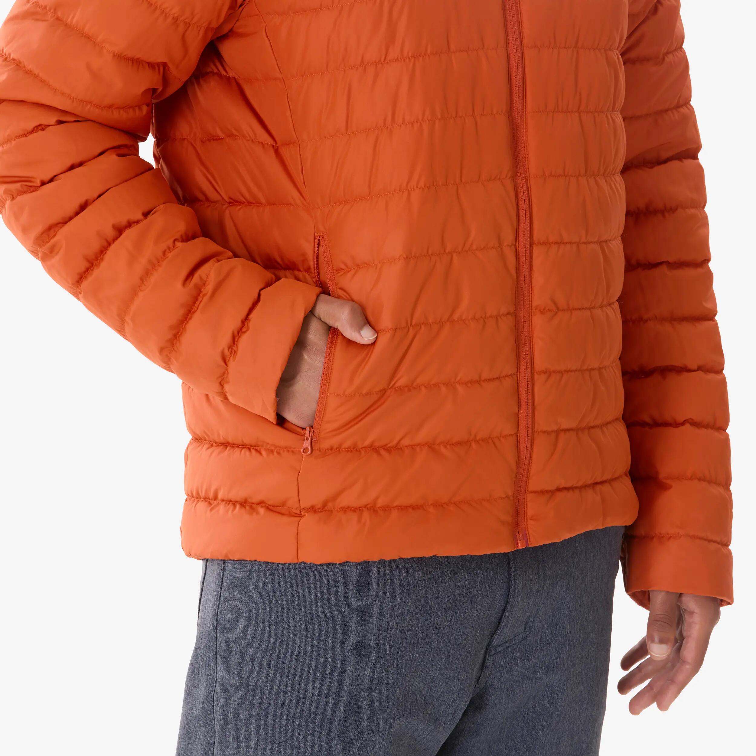 Men Hiking & Trekking Warm Puffer Jacket -6°C Orange MH100 -  4