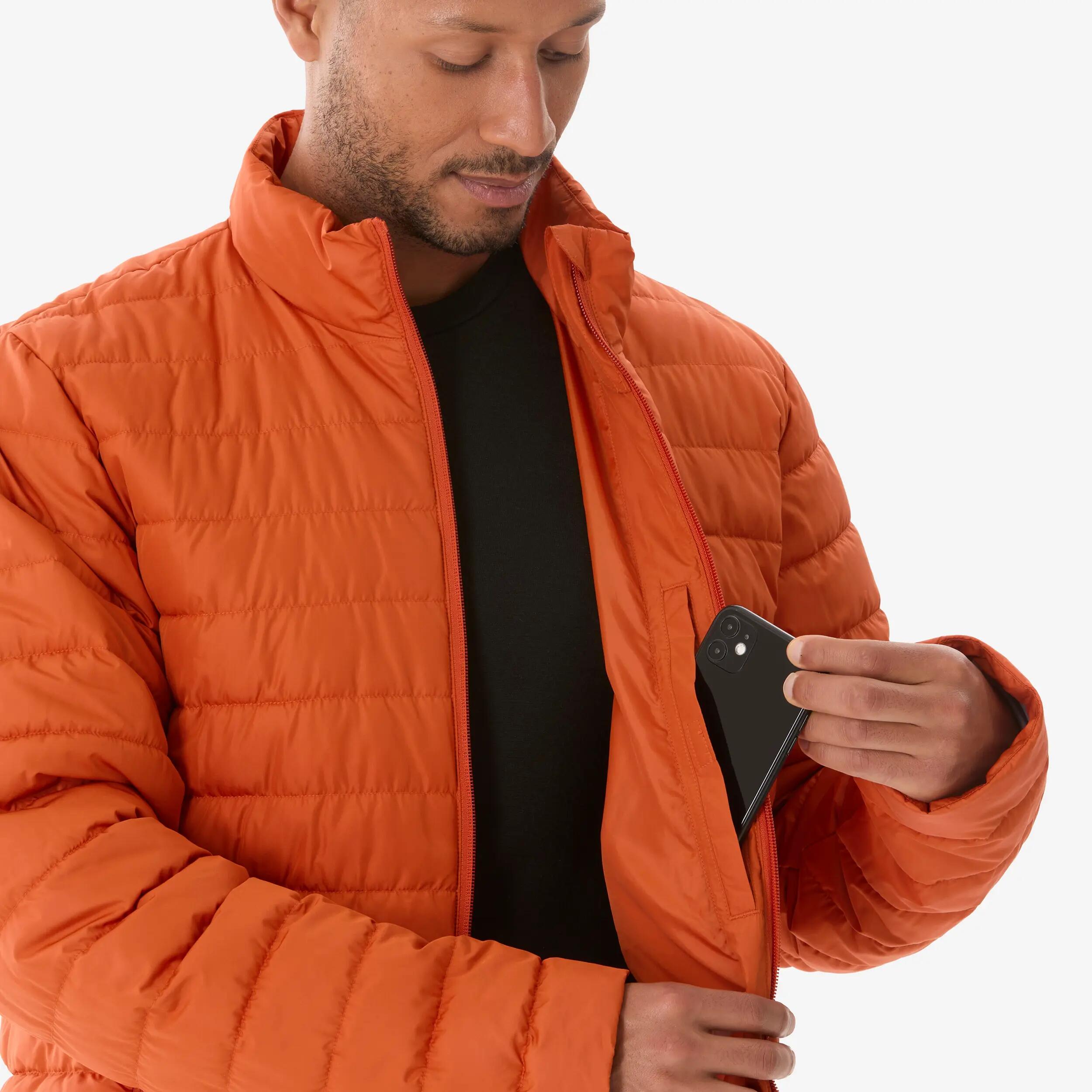 Men Hiking & Trekking Warm Puffer Jacket -6°C Orange MH100 -  5