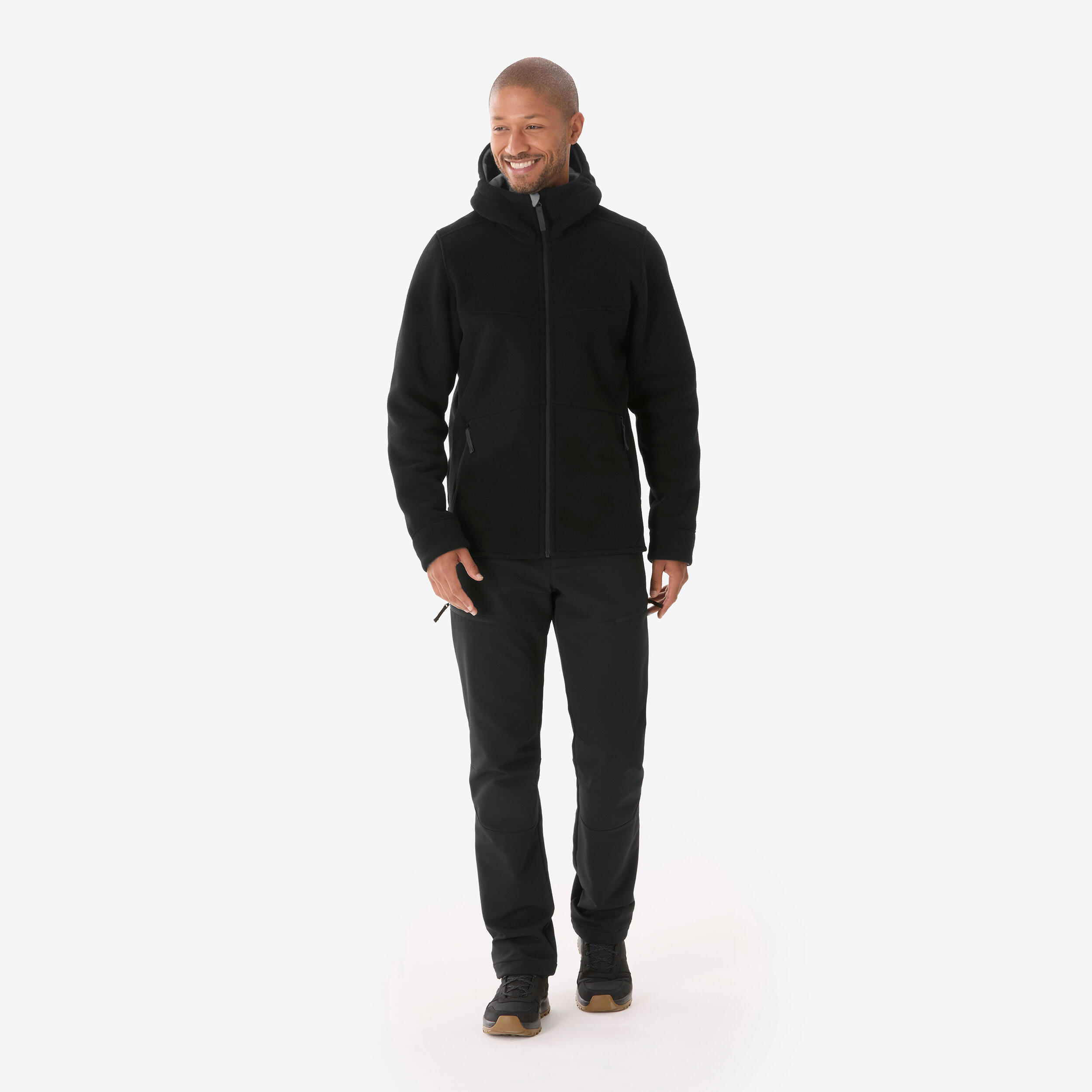 Polaire chaude de randonnée homme, NH500 noir 2/8