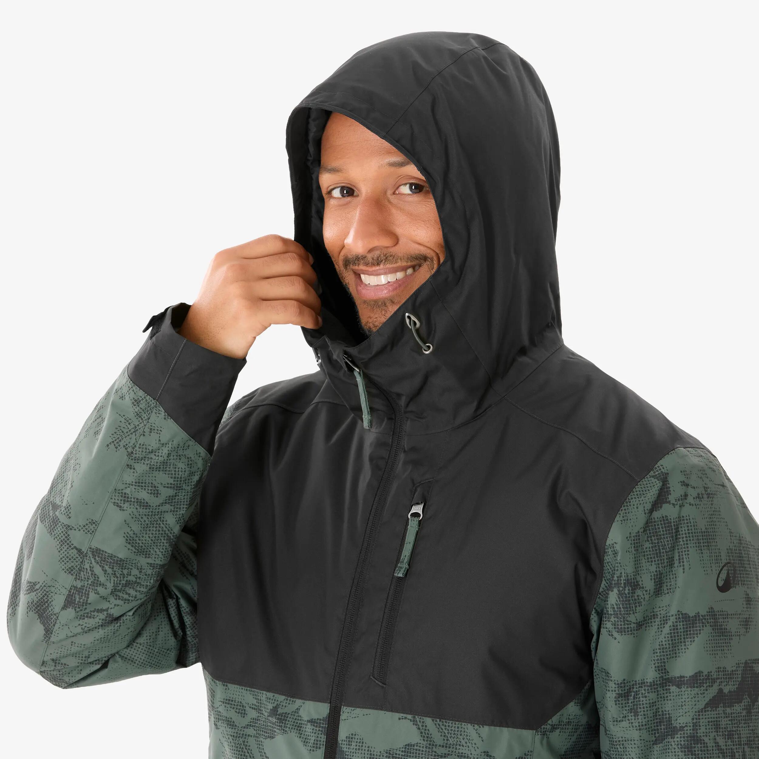 Men Winter Warm Snow Jacket - Padded & Waterproof Upto -10°C - Green Printed NH500 -  5