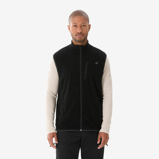 Gilet polaire de randonnée montagne homme, MH100 noir