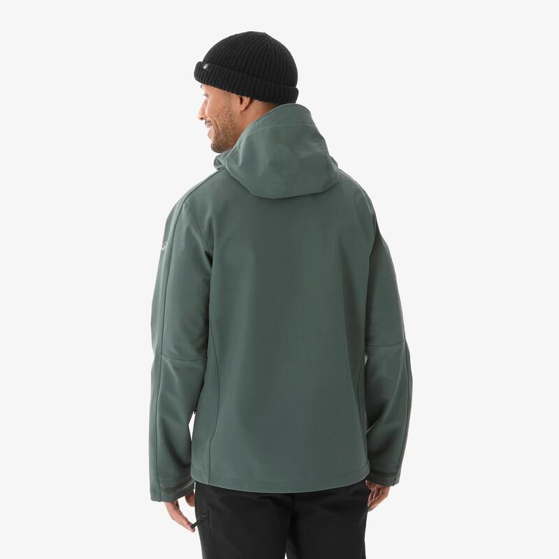 Erkek Outdoor Trekking Rüzgar Kesici Softshell Mont - Yeşil/Füme - MT500