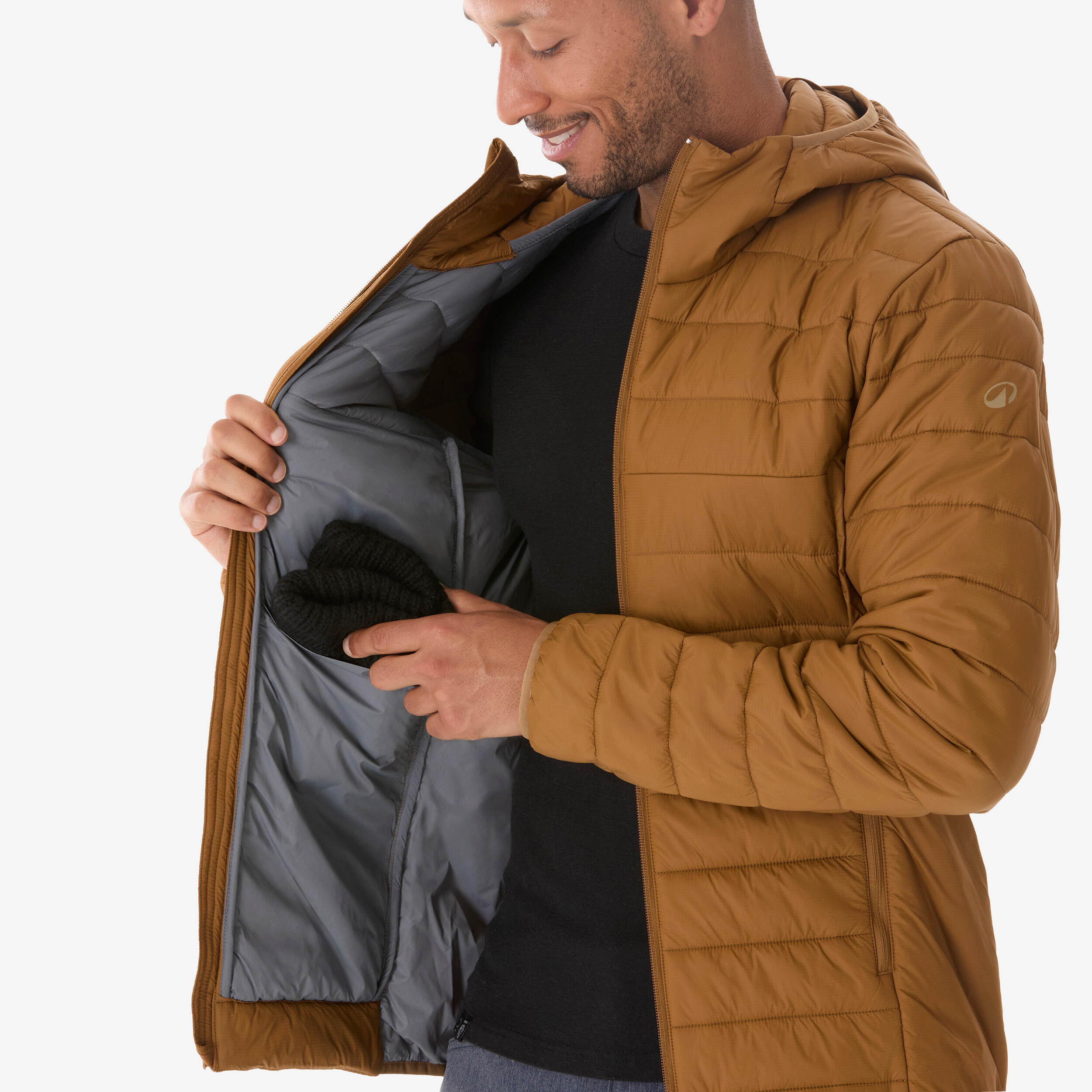 Men’s Down Hiking Jacket, MH 500 7/8