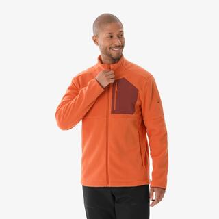 Men Mountain Hiking Extra Warm Fleece Jacket Orange MH500