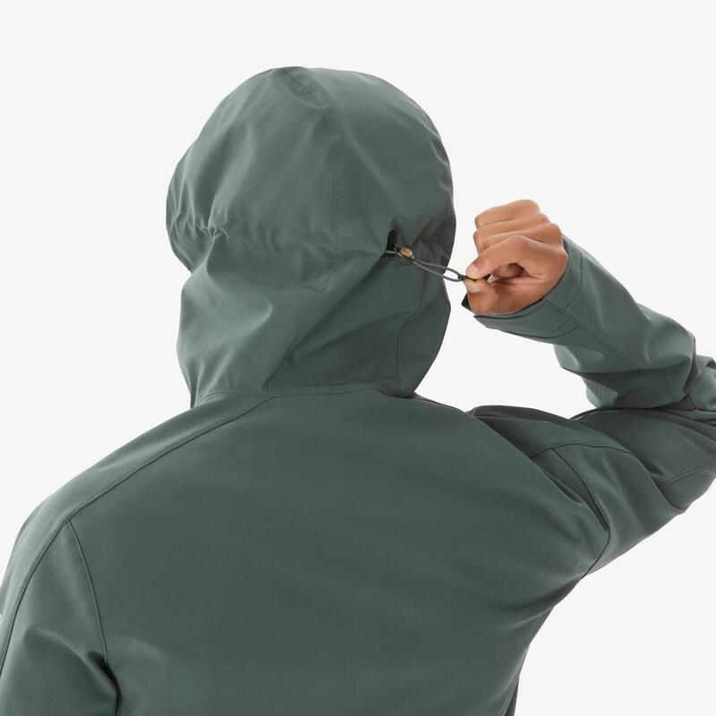 Erkek Outdoor Trekking Rüzgar Kesici Softshell Mont - Yeşil/Füme - MT500