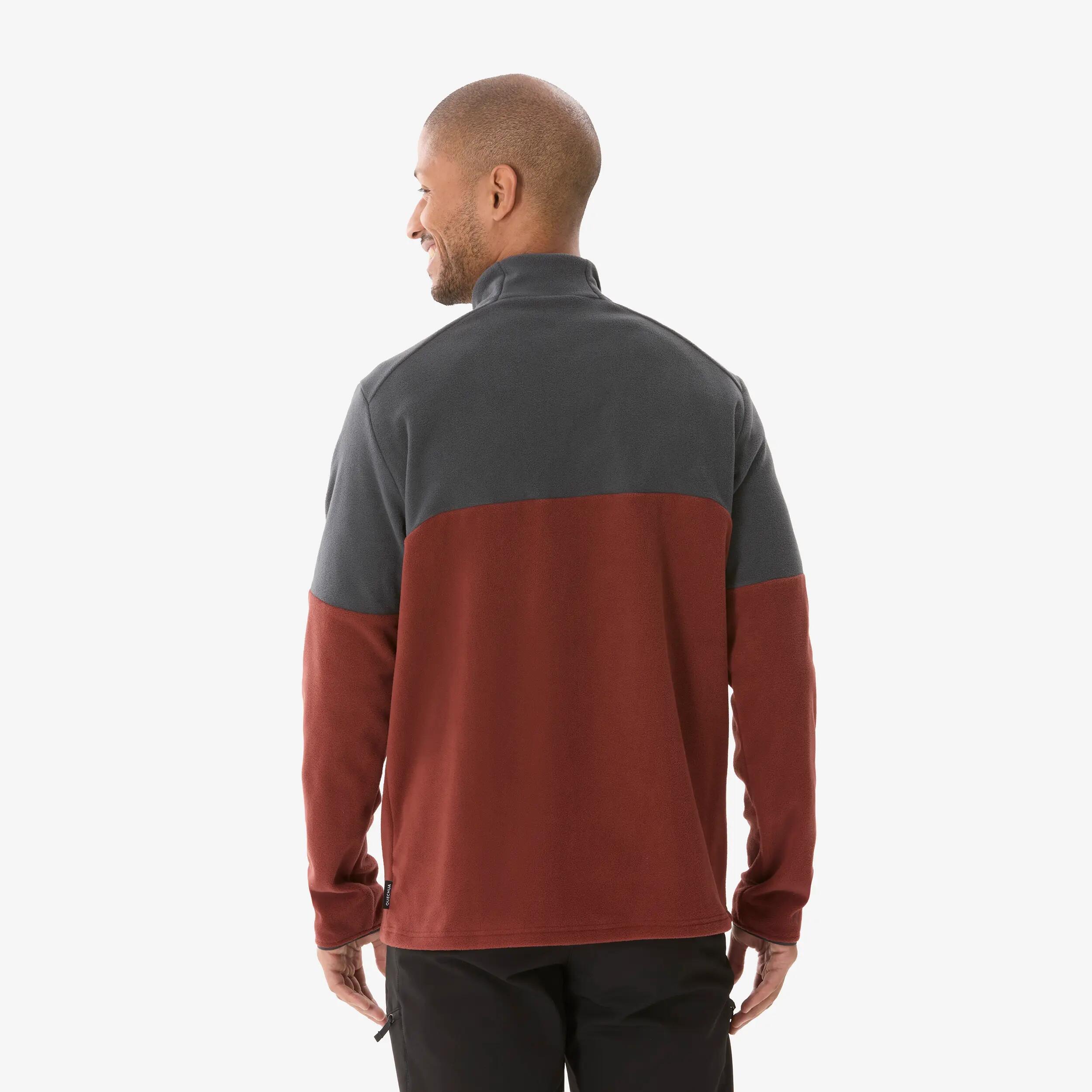Men’s Half-Zip Fleece Hiking Sweater, MH 500 3/4