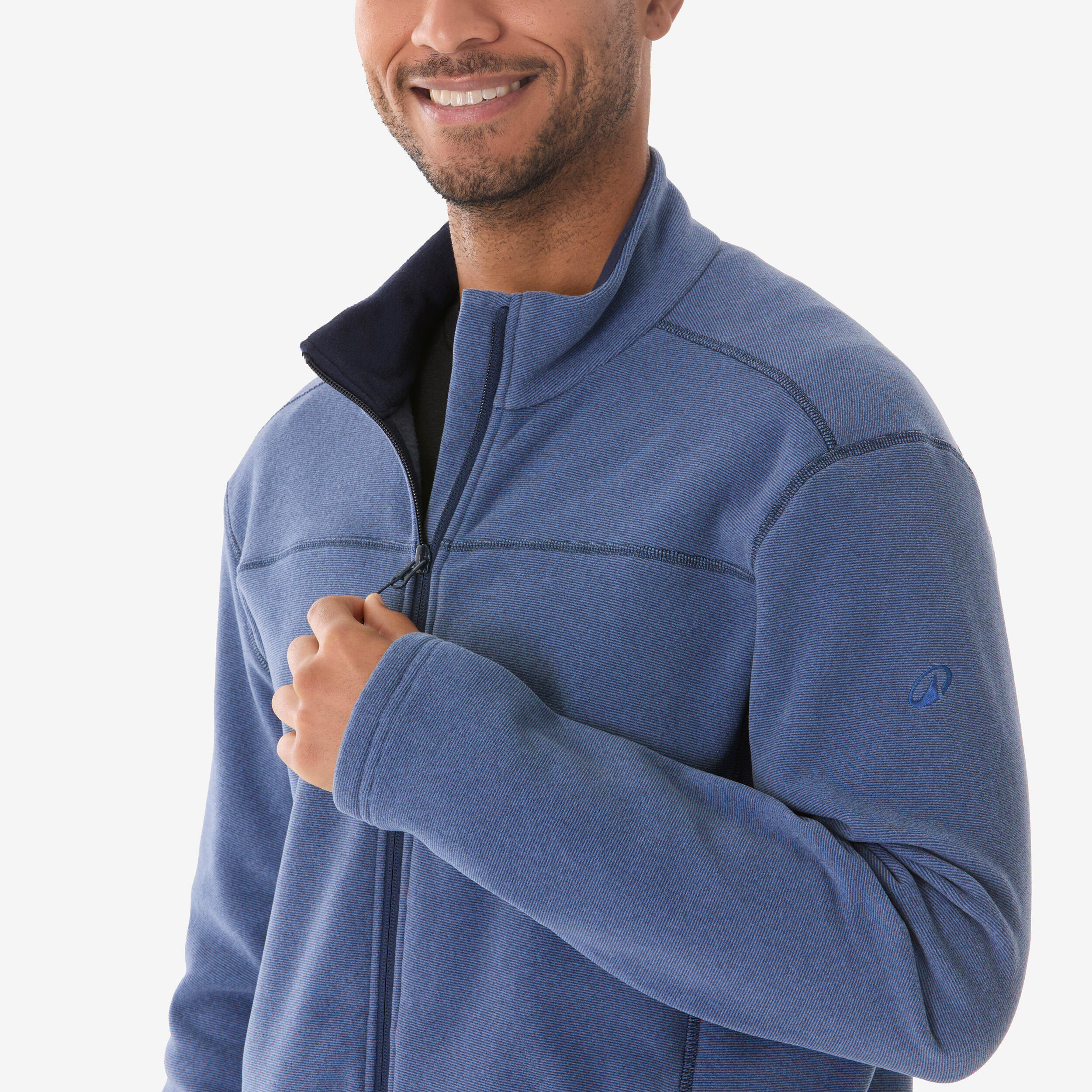 Fleecejacke Herren Wandern - MH100 blau 5/16