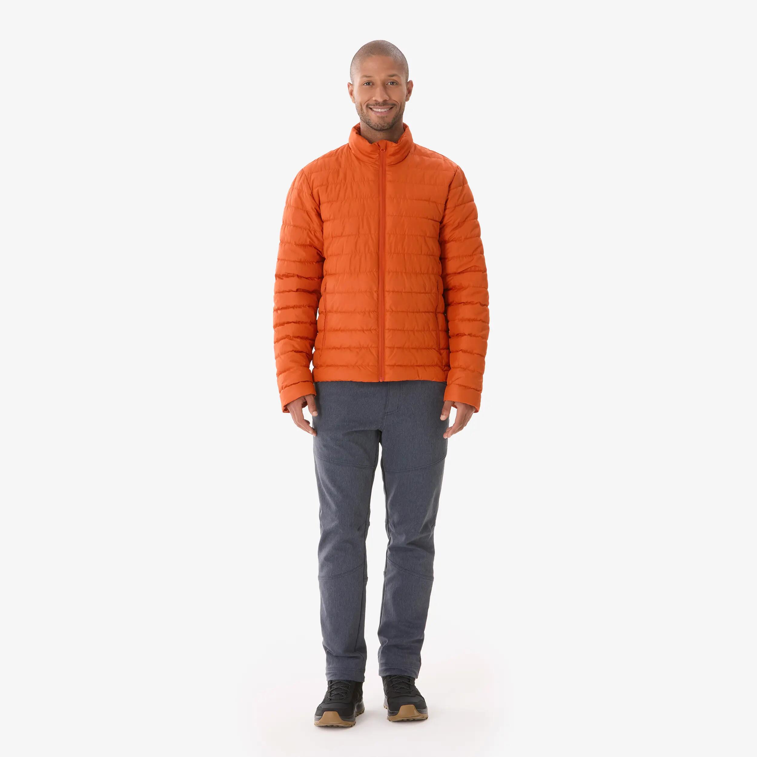 Men Hiking & Trekking Warm Puffer Jacket -6°C Orange MH100 -  2
