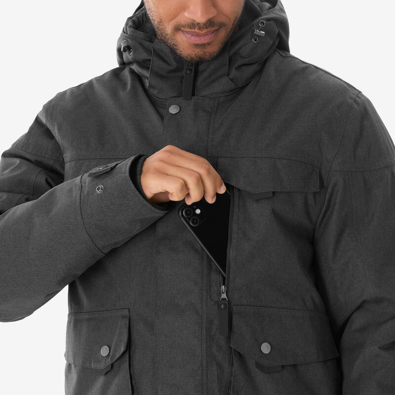 Erkek Su Geçirmez Outdoor Kar Montu/Kışlık Mont - Gri - NH500 -10 °C
