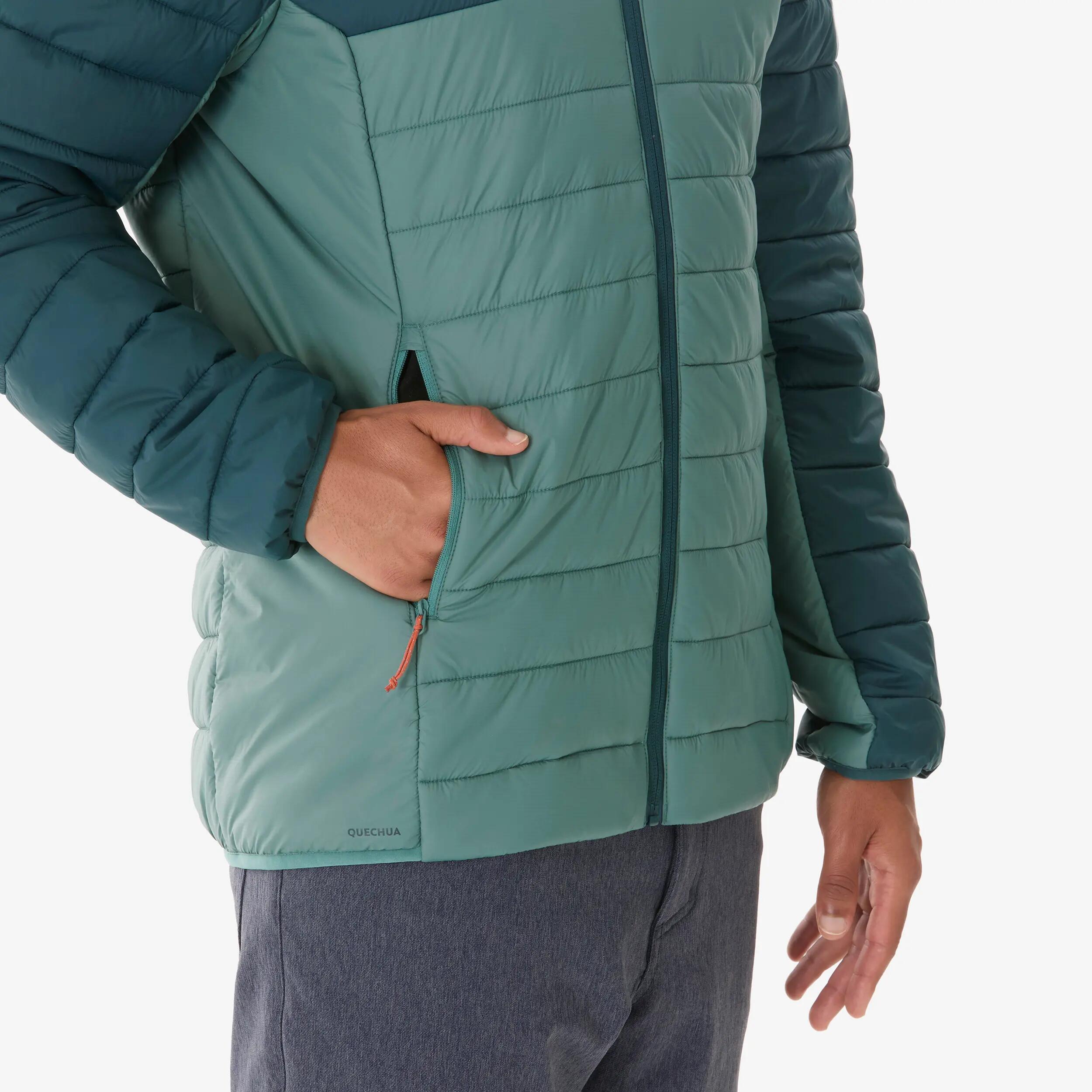 Men’s hiking padded jacket MH500 - Two-tone green -  5