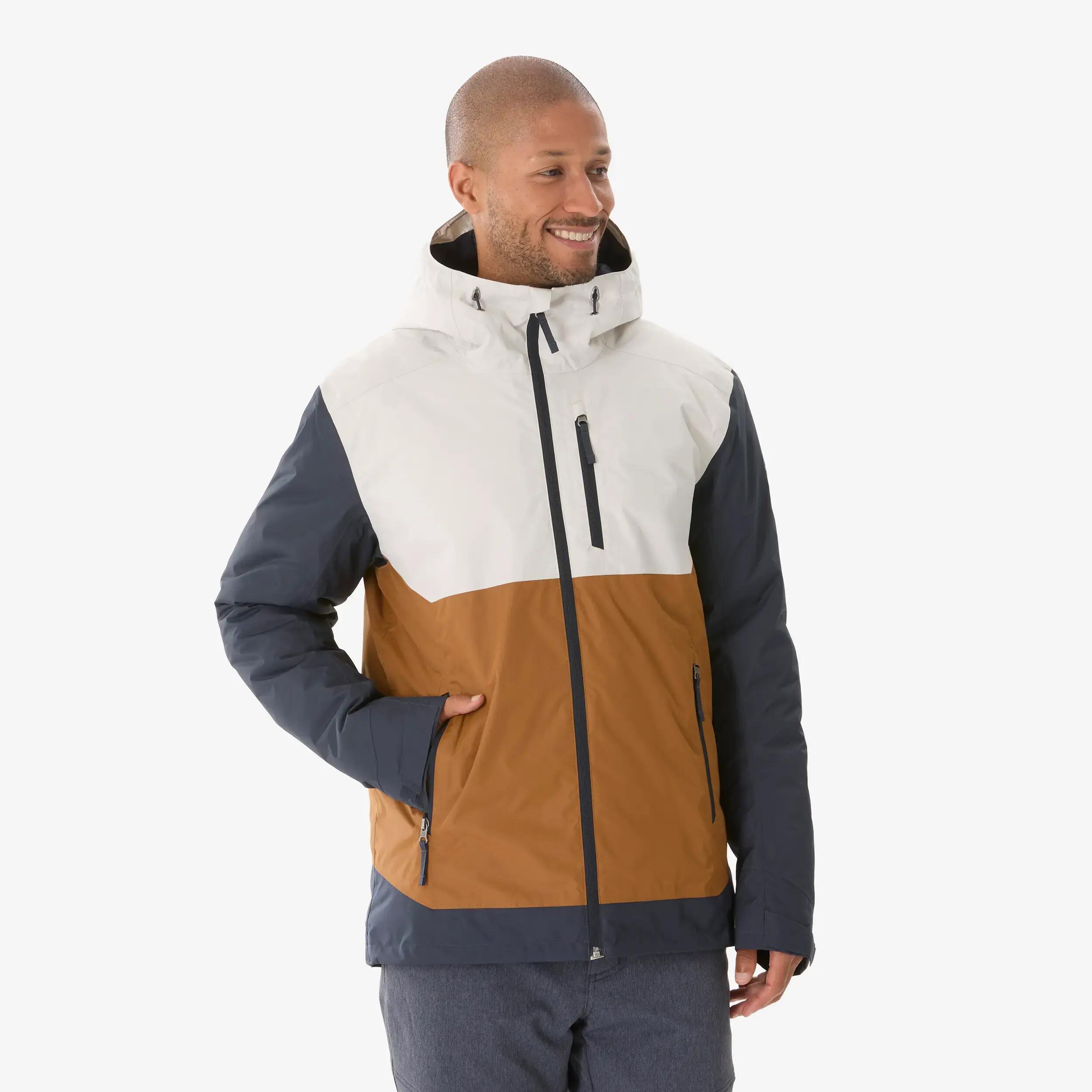 Men Winter Warm Snow Jacket - Padded & Waterproof Upto -10°C - Brown NH500 -  1