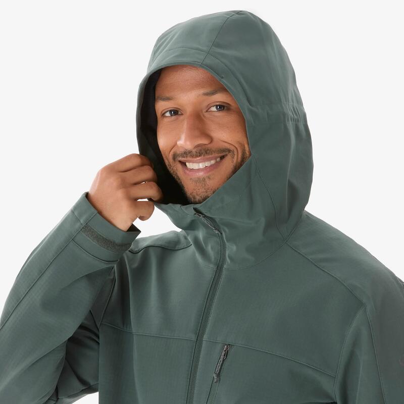 Erkek Outdoor Trekking Rüzgar Kesici Softshell Mont - Yeşil/Füme - MT500