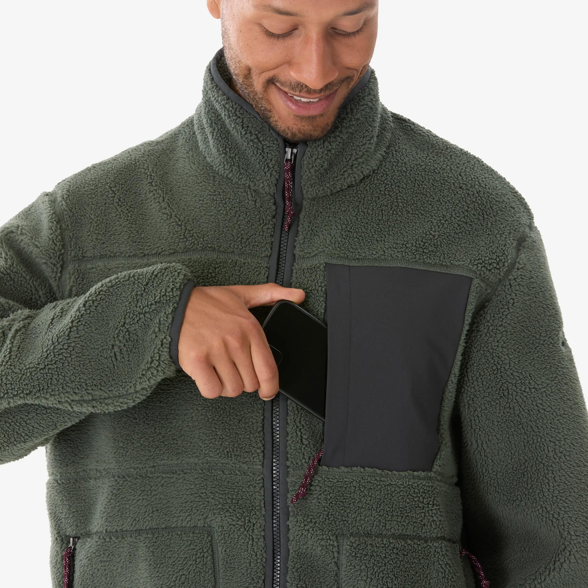 Fleecejacke Herren Sherpa Wandern - MH500 grün  4/5