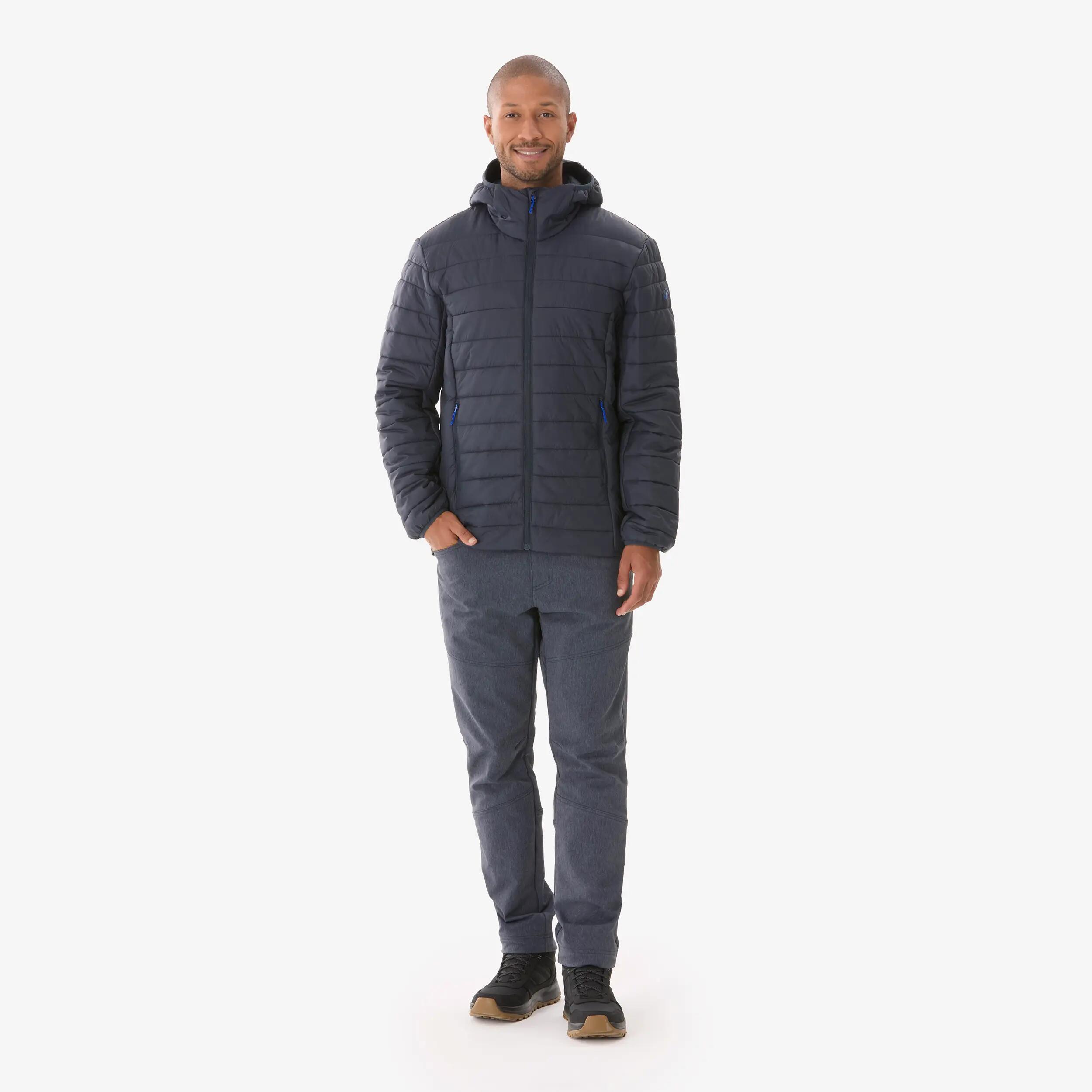 Men’s hiking puffer jacket, MH500 Blue -  2