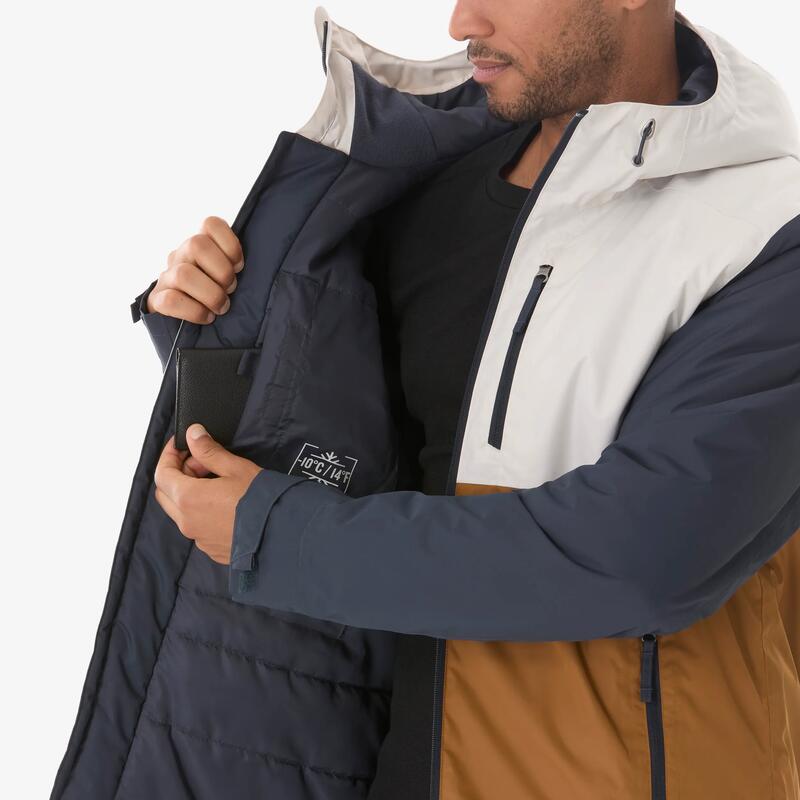 Erkek Outdoor Su Geçirmez Kar Montu/Kışlık Mont - Bej/Kahverengi - NH500 -10 °C