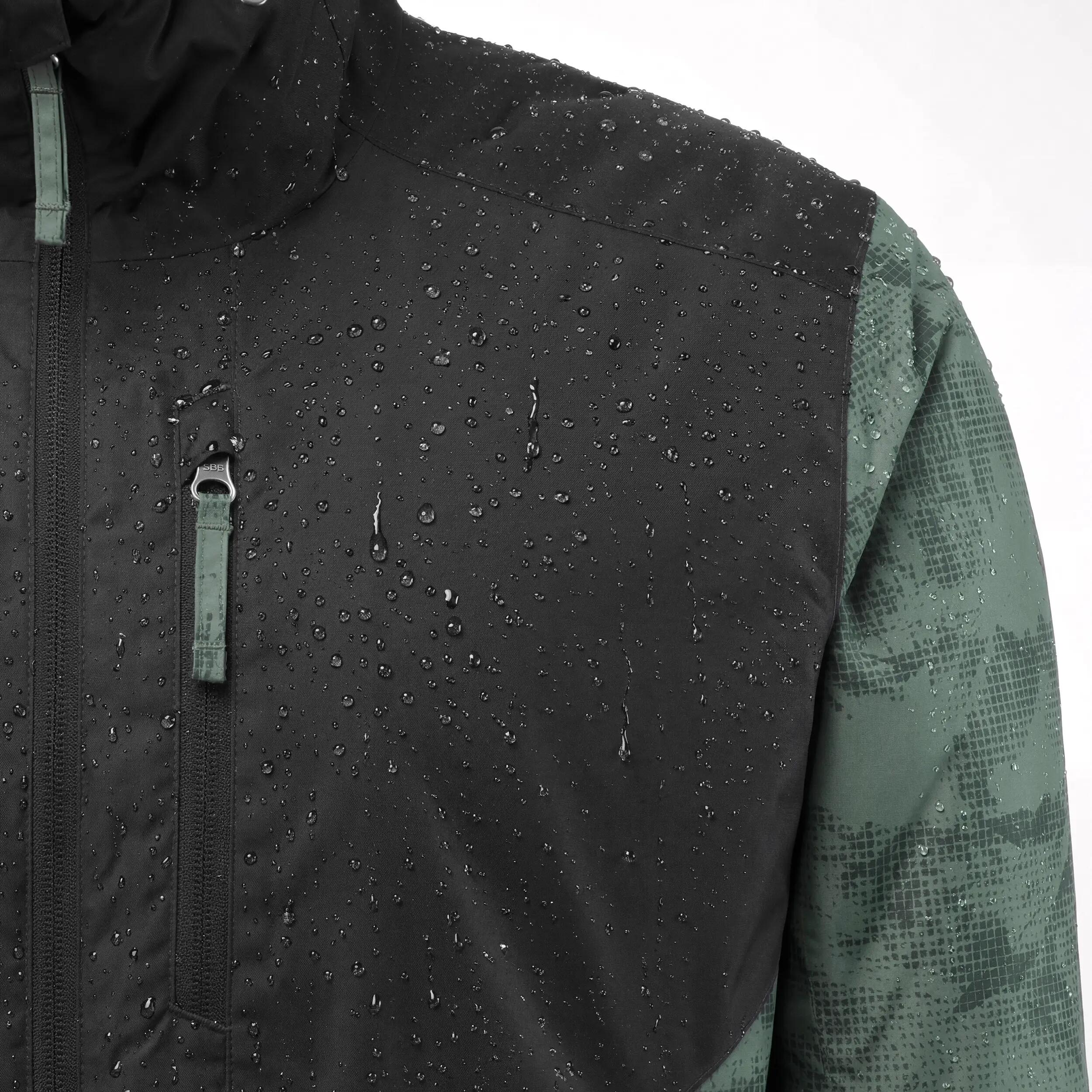 Men Winter Warm Snow Jacket - Padded & Waterproof Upto -10°C - Green Printed NH500 -  3