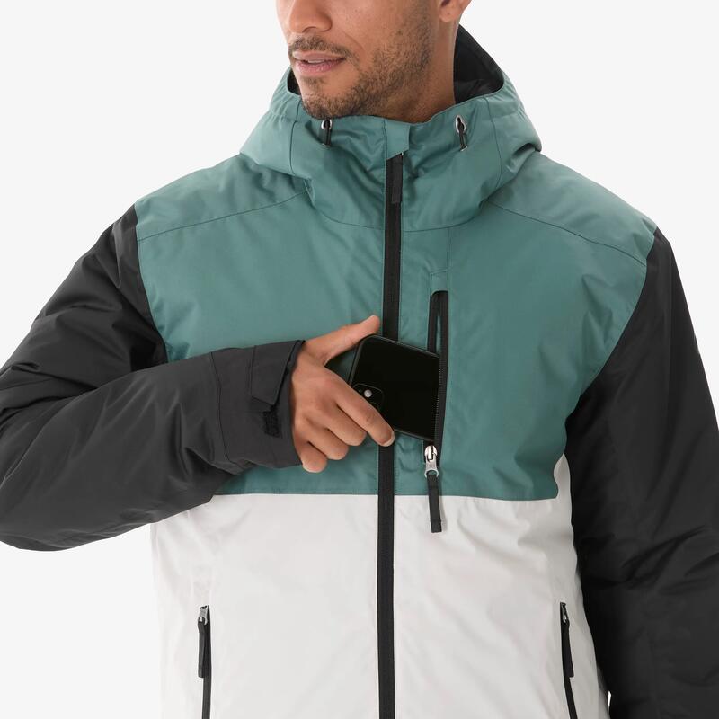 Erkek Outdoor Su Geçirmez Kar Montu/Kışlık Mont - Yeşil/Bej- NH500 -10 °C