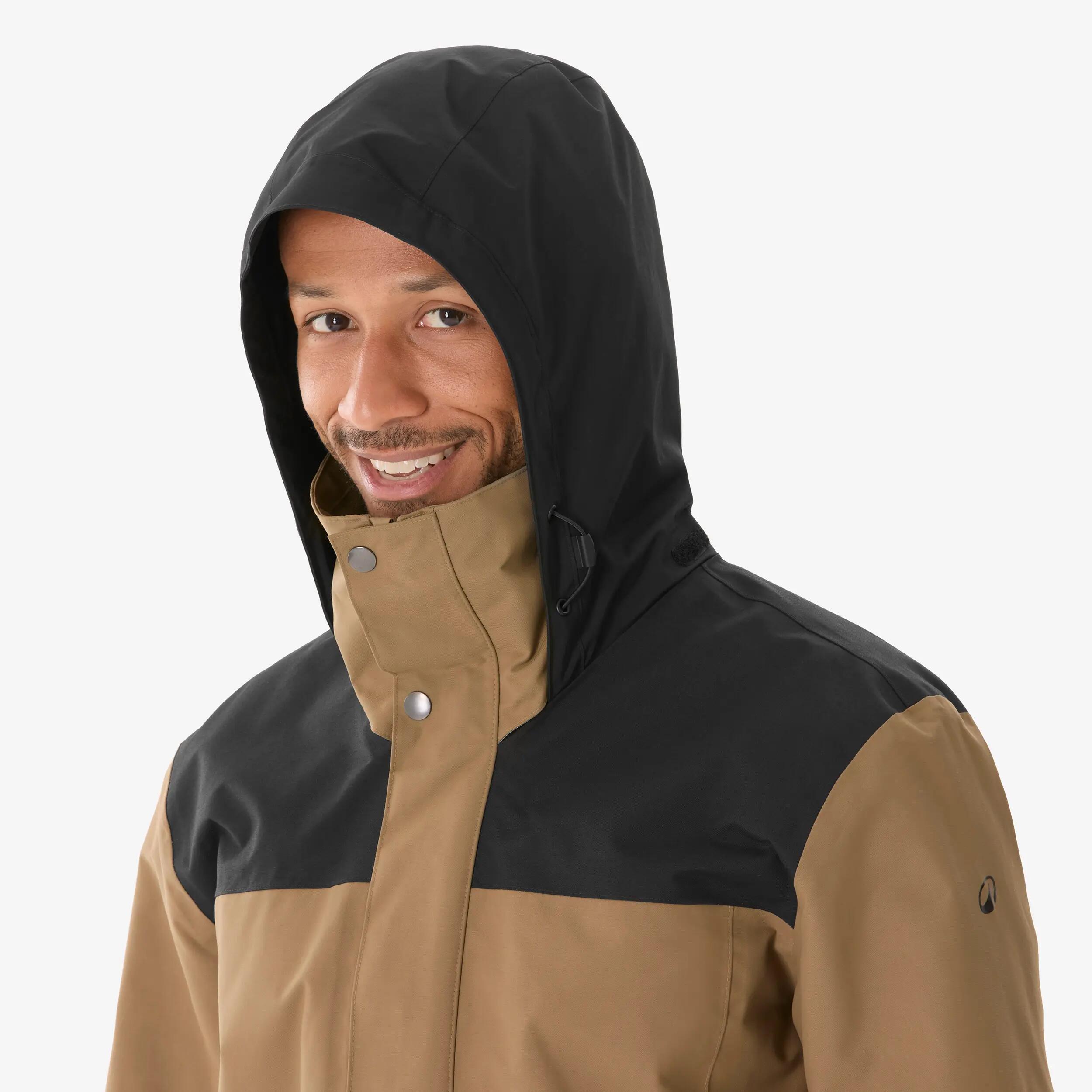 Men’s 3in1 waterproof hiking jacket 0°C NH100 - Brown -  4