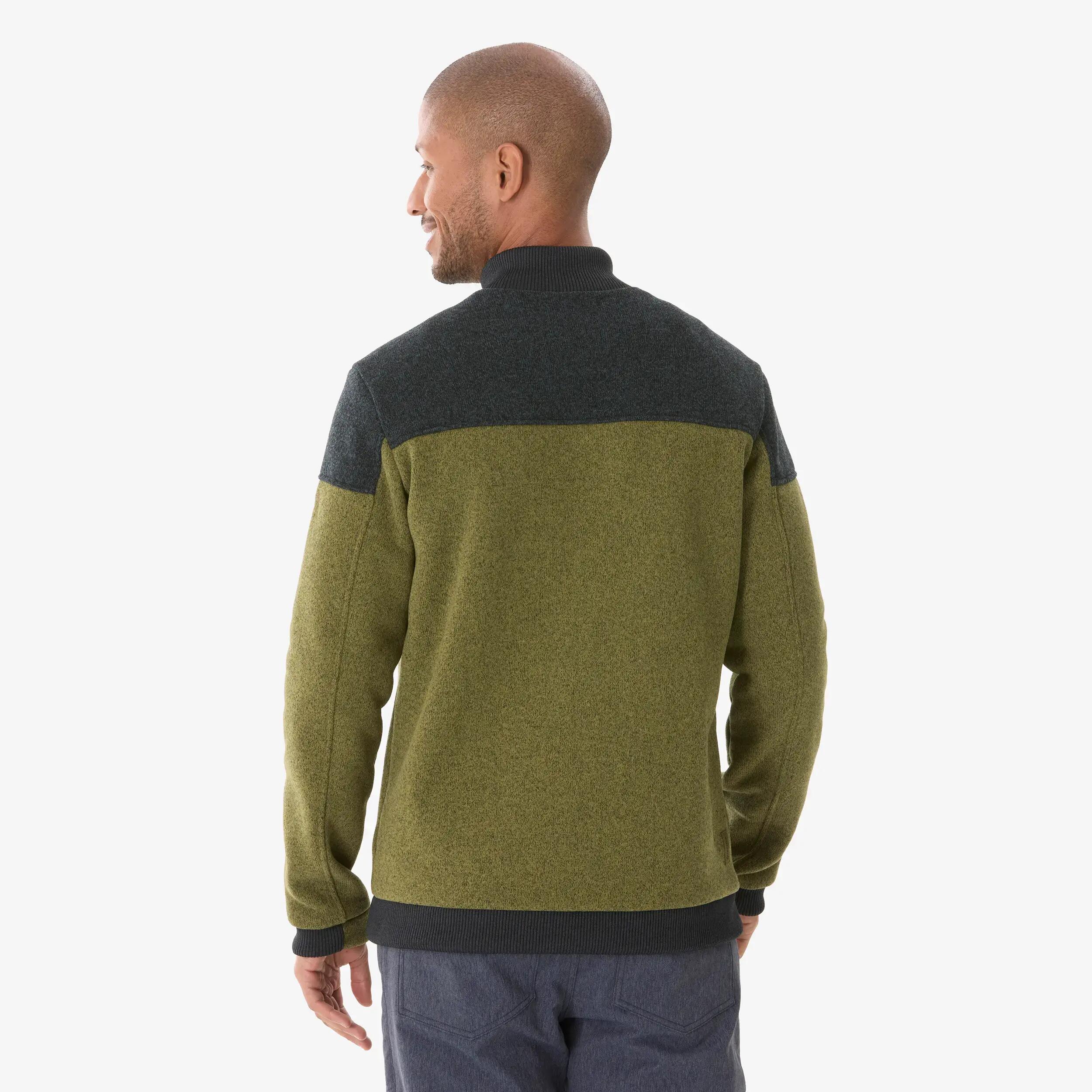 Men’s warm hiking fleece jacket, NH100 - Green -  4
