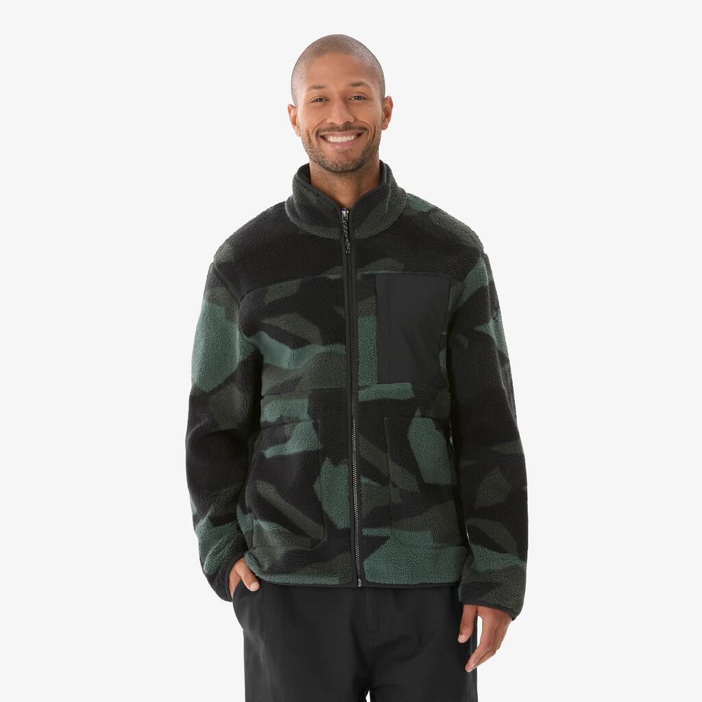 Men’s hiking fleece, MH500 Sherpa Green