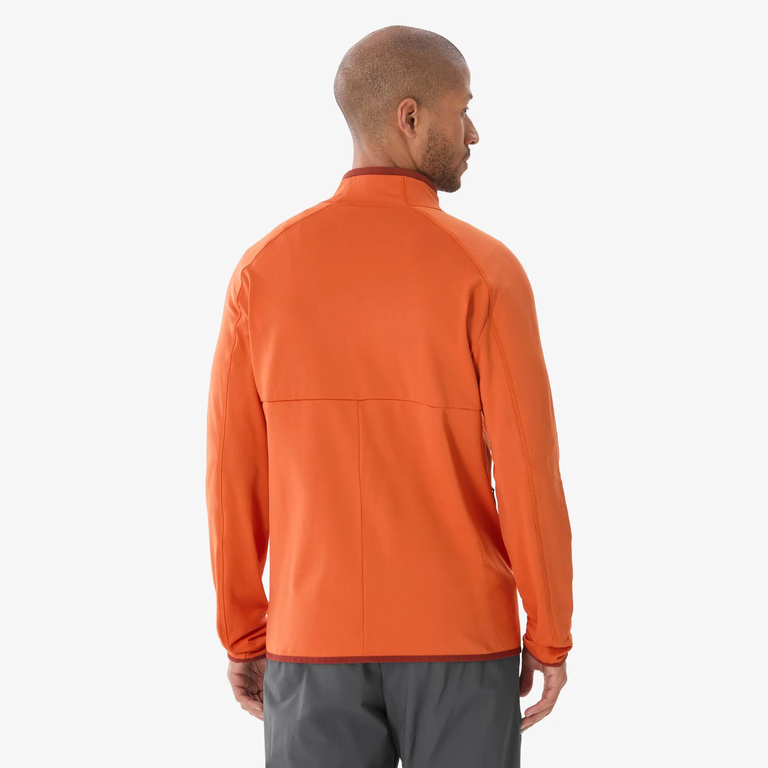 Men’s hiking fleece jacket, MH500 LIGHT Orange -  3