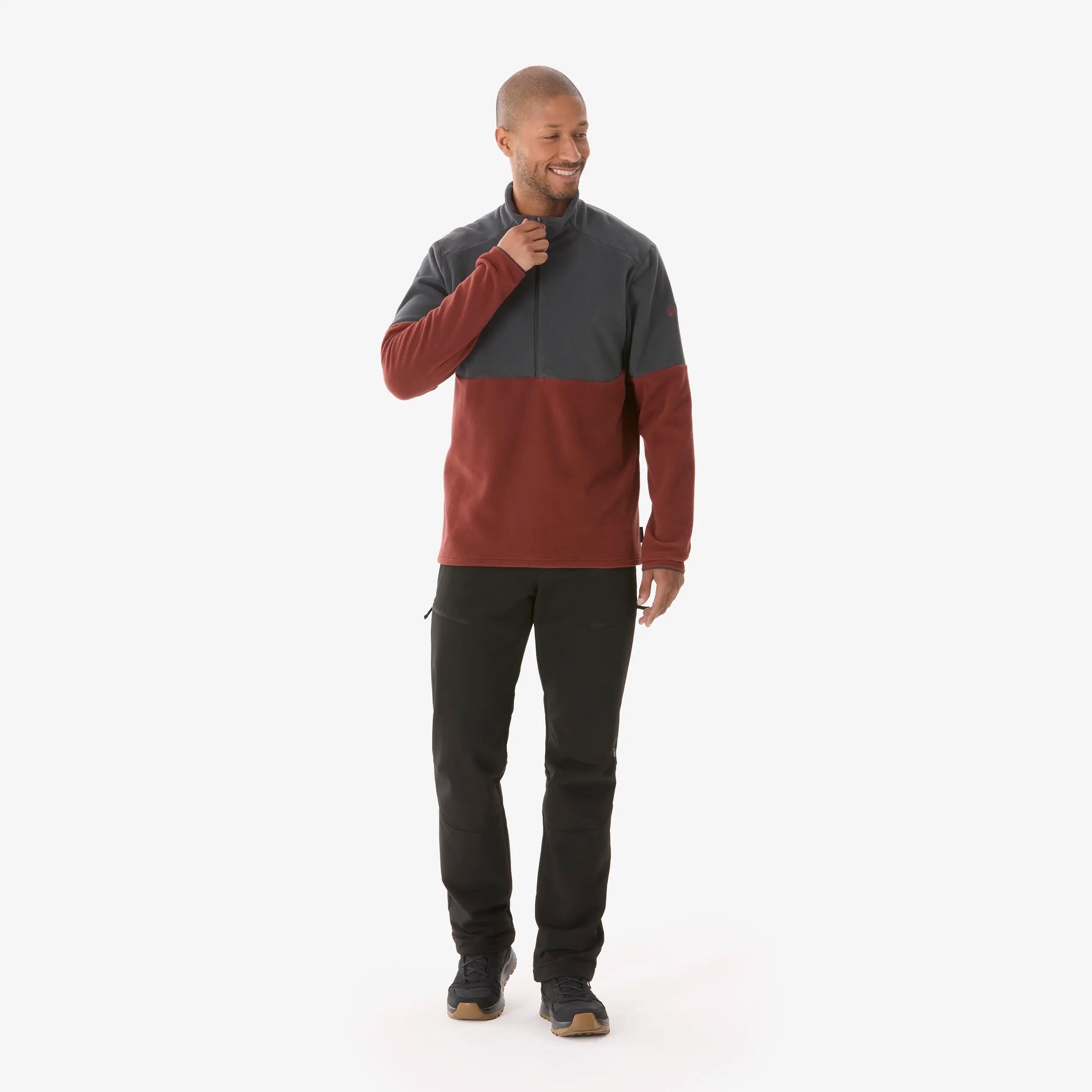 Men’s Half-Zip Fleece Hiking Sweater, MH 500 2/4