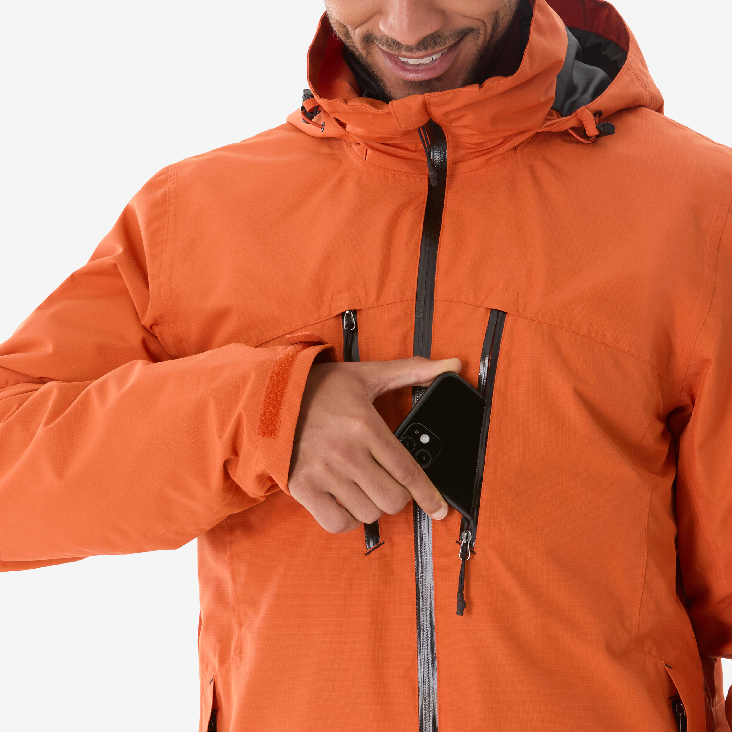 Veste 3en1 de randonnée -10°C imperméable homme, MH500 orange 9/17