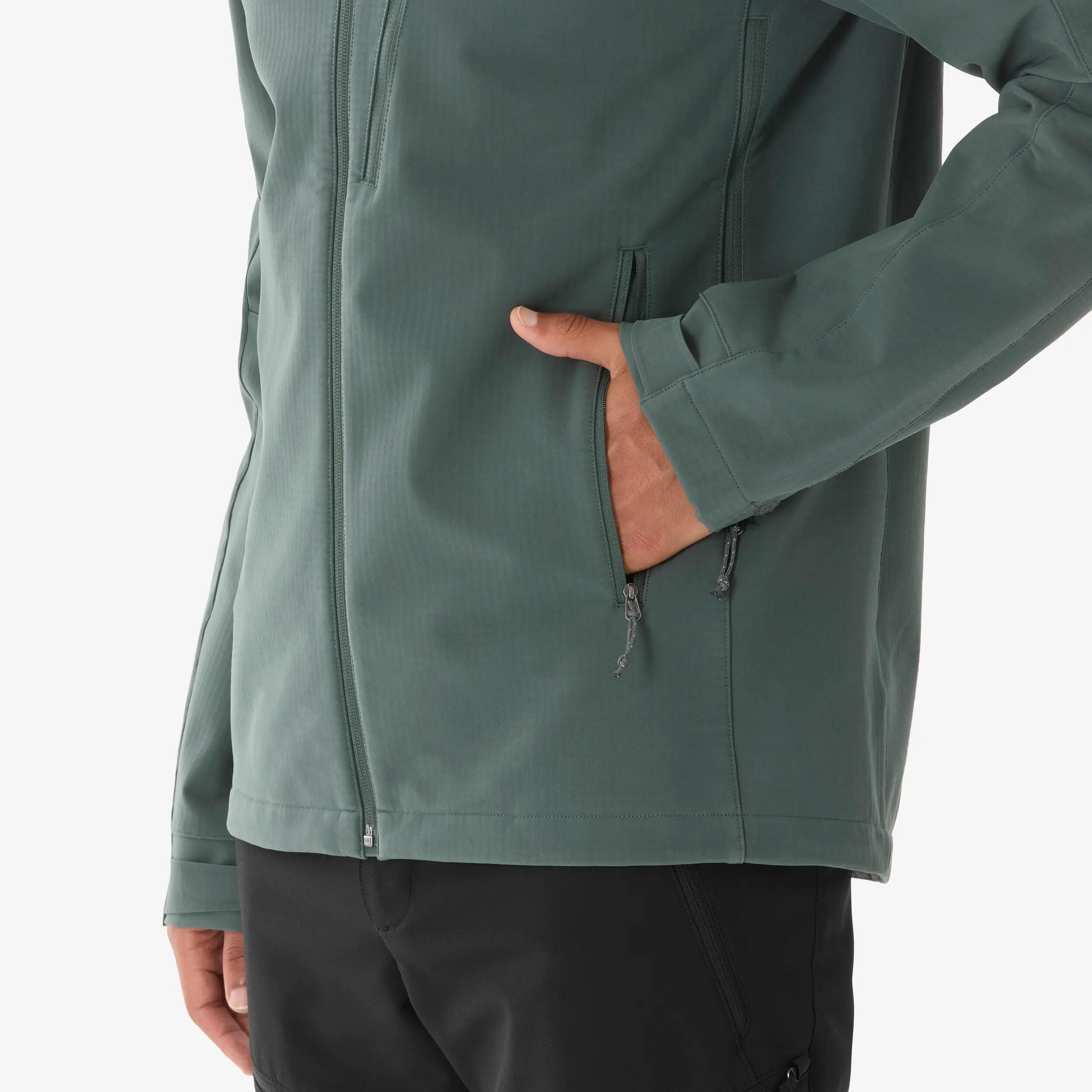 Veste de trek coupe-vent softshell homme MT500 vert fumé 8/12