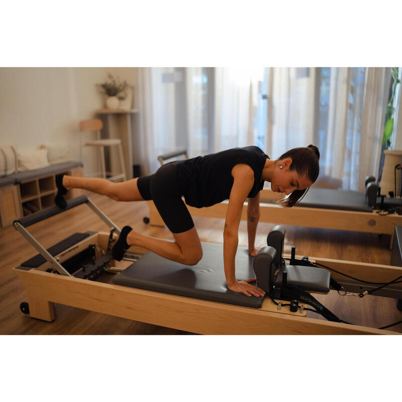 Șort de yoga și pilates, elastic și moale, Breathe negru