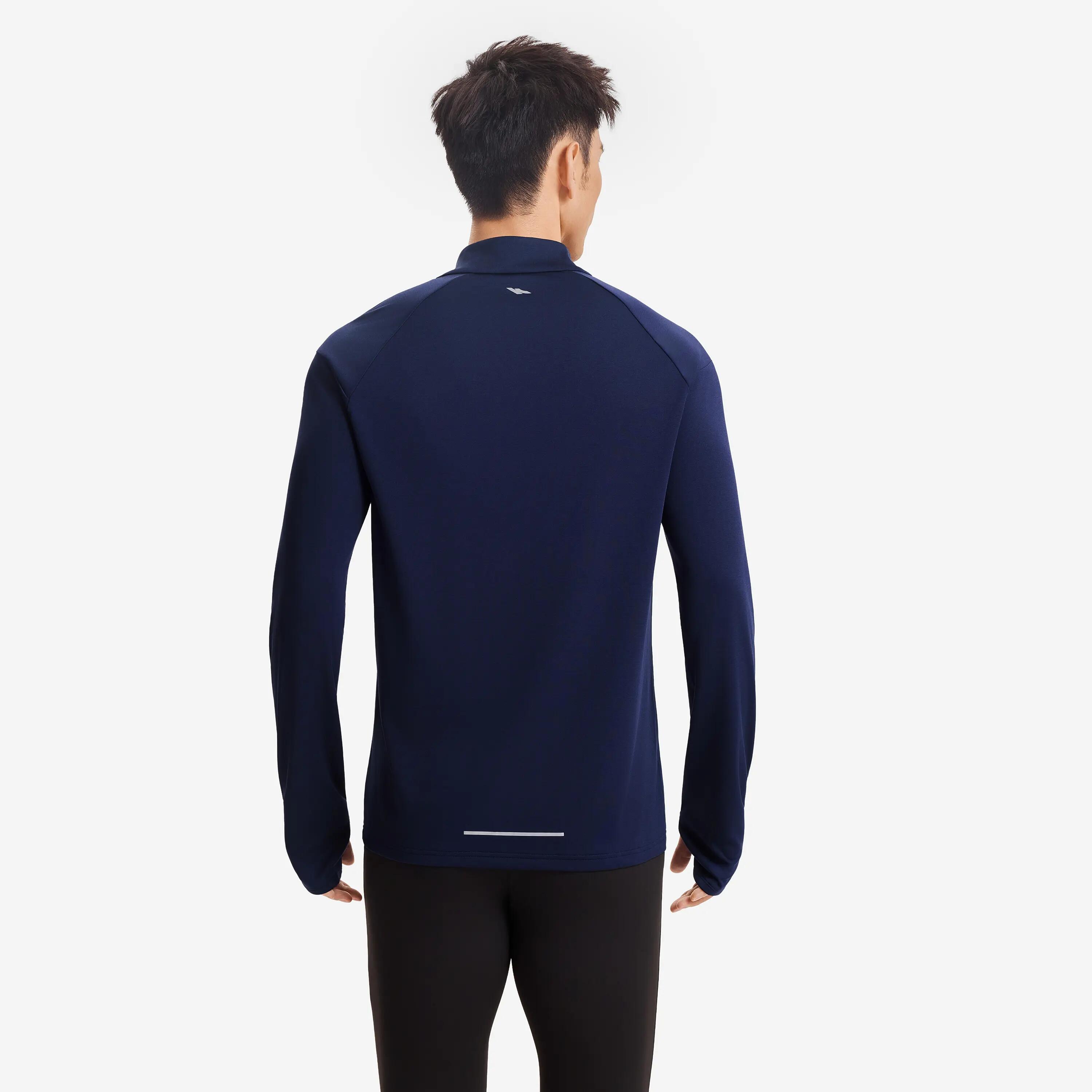 Kiprun Run 100 Men's Warm and Breathable Half-Zip T-shirt - Blue -  4