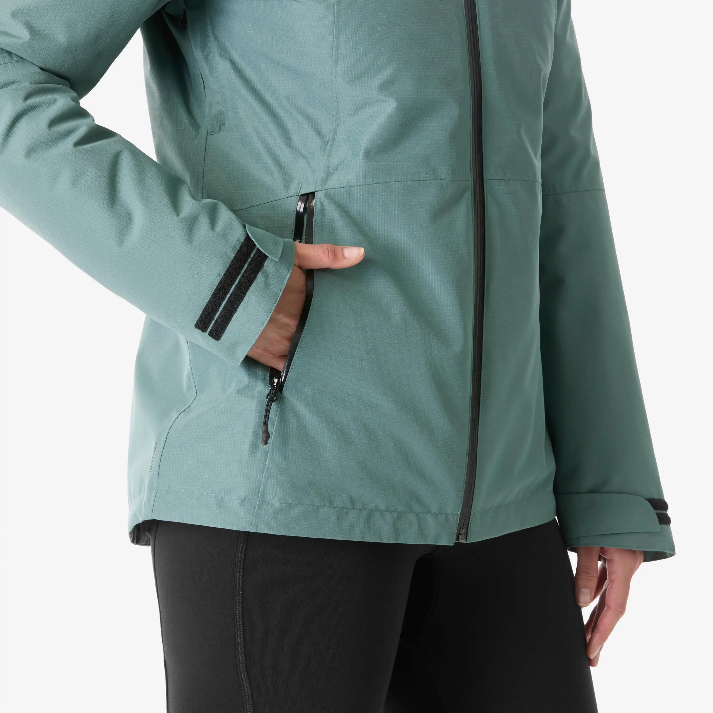 Chaqueta 3en1 de senderismo invierno -8 °C mujer, MH500 3en1 verde y beige  14/20