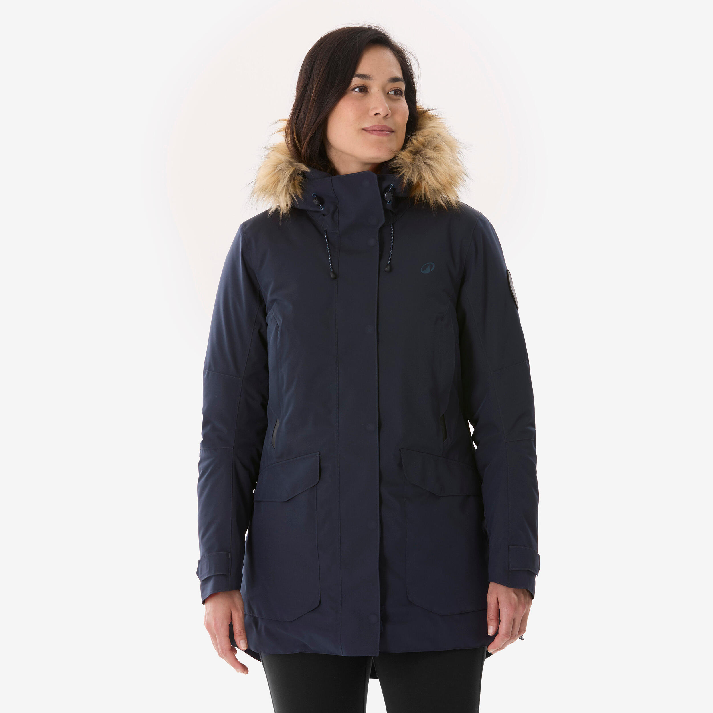 Parka iarnă -17°C de drumeție NH900 albastru, damă